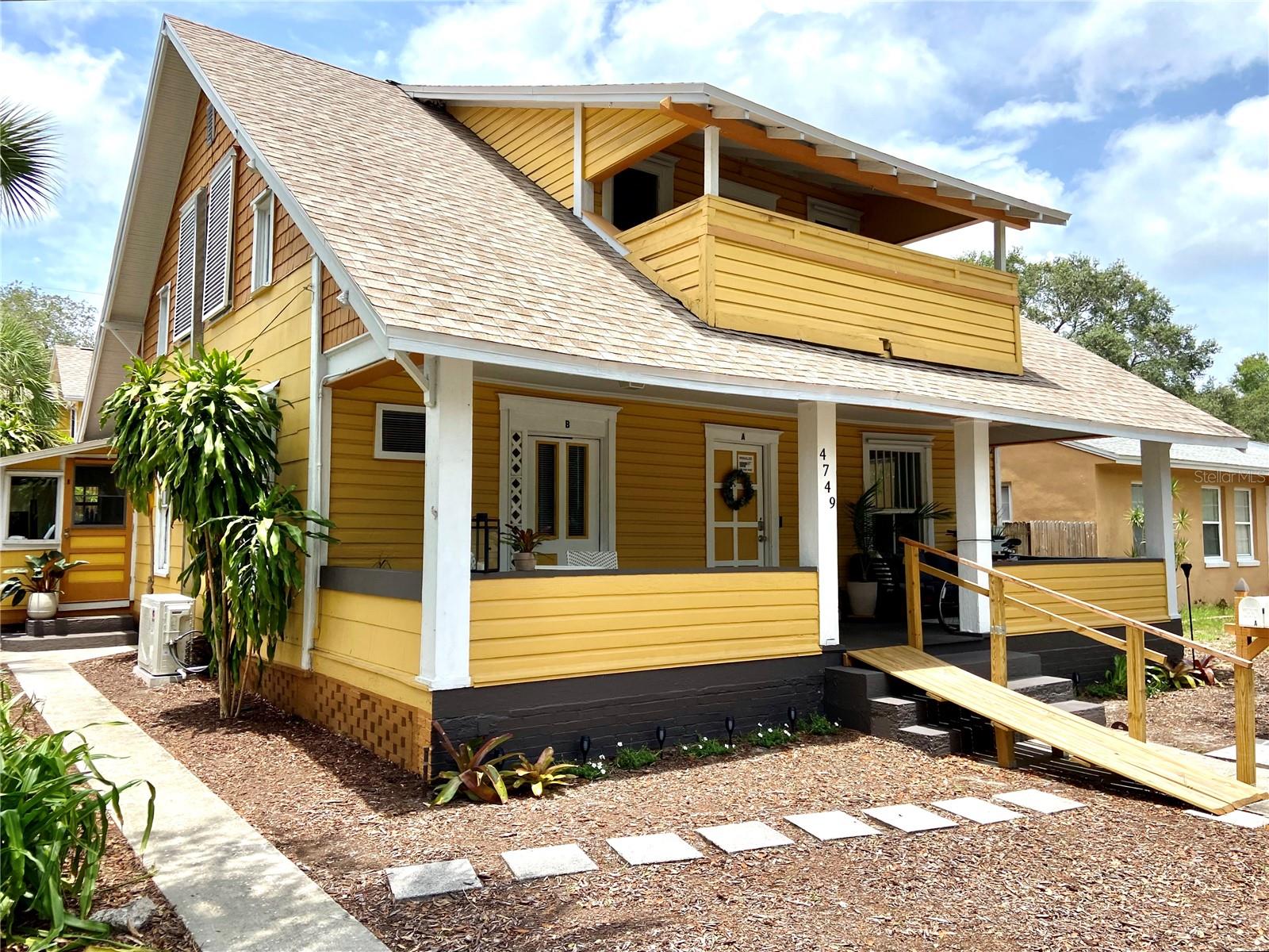 Dutifully maintained 4-plex in Central Oak Park, a tree-lined, historic neighborhood moments from downtown St. Pete. The property houses a 2/1 and 1/1 in the front building and two 1/1's in the back, separated by a large courtyard. Both front and back roofs are new as of 2021, as are all HVACs, kitchens, bathrooms, floors, paint and lighting. In 2022, new back stairs and a front ramp were installed, the front building was re-piped, and landscaping, outdoor furniture and a new washer/dryer were added. The property has a transferrable termite bond and all units are on separate electric meters. Due to its central location, historic charm and updated amenities, the 4-plex has been an effective long-term, mid-term and short-term rental.