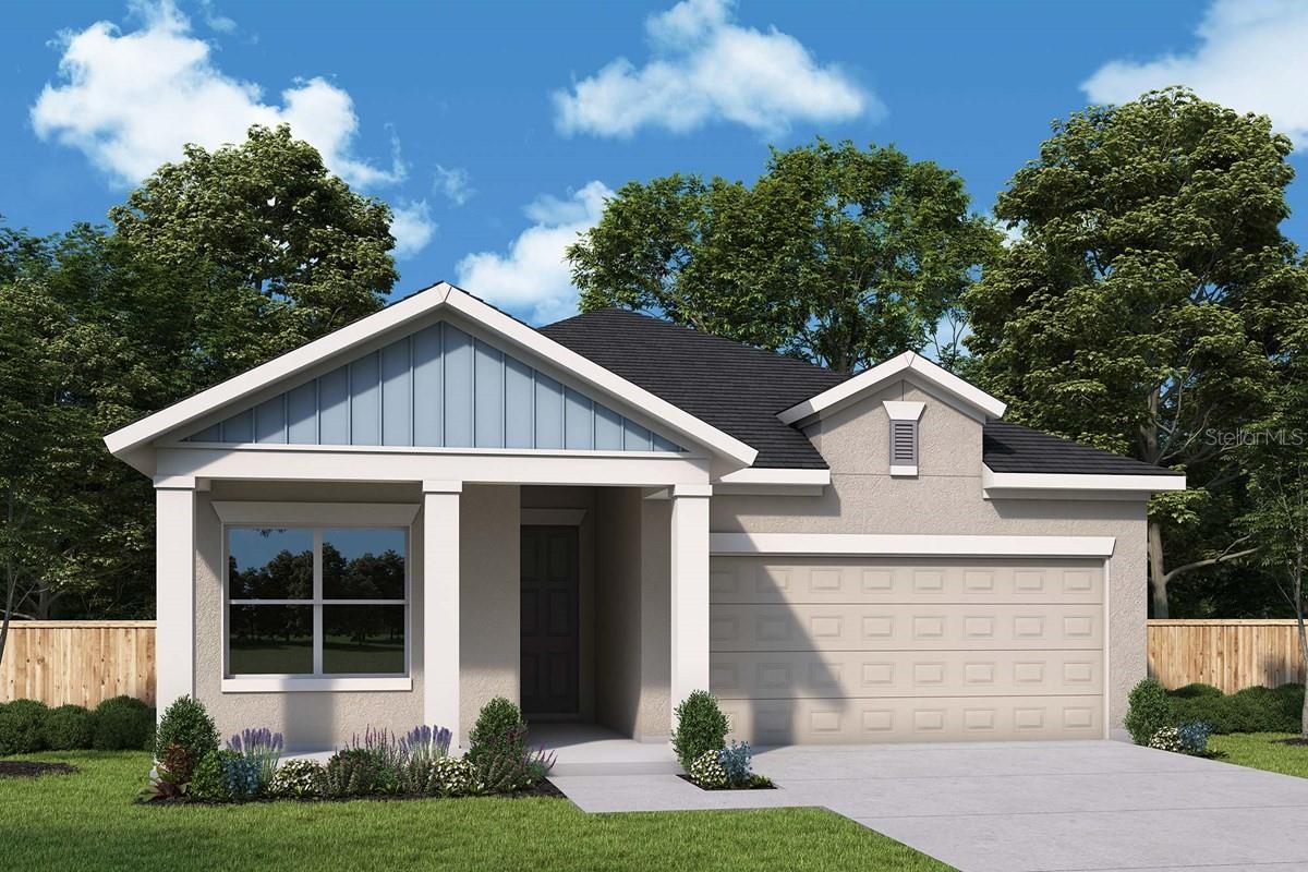 Under Construction. Award-Winning David Weekley Homes’ signature craftsmanship is evident throughout our Sanborn plan. The Owners Retreat features an amazing ensuite bath with oversized shower and walk in closet. Create your ultimate home office or reading space in the casual elegance of the open study. Natural light shines on the sensational living space of your open concept floor plan through energy-efficient windows. Entertain family and friends in the perfectly appointed kitchen which includes a built-in oven/microwave, quartz countertops and large island. Light grey cabinets surround the perimeter with a contrasting navy blue island. The warmth and durability of laminate flooring is featured throughout the main living with carpet in the bedrooms. Relax with your coffee on your extended lanai or front porch! Enjoy all the conveniences Oakfield at Mount Dora has to offer. Publix is a short walk from the community. Grantham Point boat ramp and lighthouse, Downtown Historic Mount Dora at Donnelly Park are all a short 6 minute drive. The 453 Expressway Connector is just 5 minutes from Oakfield, giving you easy access South towards Winter Garden via 429 or North towards Sanford via the new Wekiva Parkway.