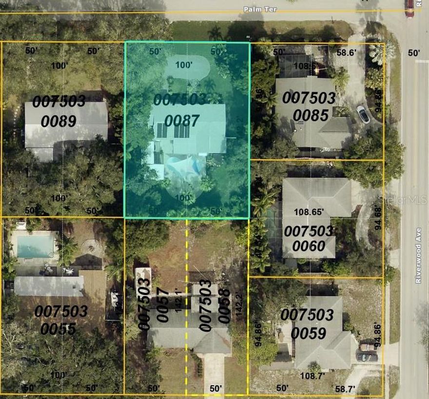 DOUBLE LOT. SEE ATTACHED LETTER FROM COUNTY STATING 2 HOMES CAN BE BUILT ON PROPERTY.  CURRENT TENANT ON PROPERTY. MUST ASSUME LEASE AT $3,800/MO + UTILITIES   (2) Lots post split 50 x 141 = 7,050 Sqft. each  Multiple New construction homes being built nearby.  Live here or rent home until ready to build.    Nestled in a secure, family-oriented neighborhood, the home's charm begins at the curb. The thoughtfully landscaped surroundings and inviting exterior set the stage for the warmth and comfort found within. This 3-bedroom, 2-bath home underwent a thoughtful and complete renovation in 2020, ensuring every detail contributes to a welcoming atmosphere. Everything from the new roof, windows, doors, flooring, cabinetry, pool and landscaping was freshly upgraded. The heart of the home, the kitchen, is a chef's delight with high-end appliances, granite countertops, glass tile backsplash, soft-closing cabinetry and remote controlled custom lighting. The primary bedroom offers a retreat of tranquility with a walk-in closet and a spa-like bathroom featuring an oversized tub, shower, and double sinks. An open concept layout allows for seamless transitions between spaces while French door in the family room draws your eyes outside and connects you with nature. As you step into the backyard, you're greeted by a true Floridian retreat. An in ground heated pool, jacuzzi, and ample space for play and relaxation create an ideal outdoor haven. The smart irrigation system, butterfly, herb garden, and fruit trees contribute to the vibrant landscape.. Both front and back yards feature automated lights, creating a magical ambiance as they illuminate at dusk. Convenience is key with this home's proximity to downtown Sarasota and 10 minutes to #1 Siesta Key beach. Great dining near-by including; Geckos, Tripletail, Walt's Fish Market, Brine, Ruth's Chris and much more. 3rd Bedroom with seating area, 20 x 17 with its own door to patio / pool. All Measurements approximate. Buyer should review all room sizes.