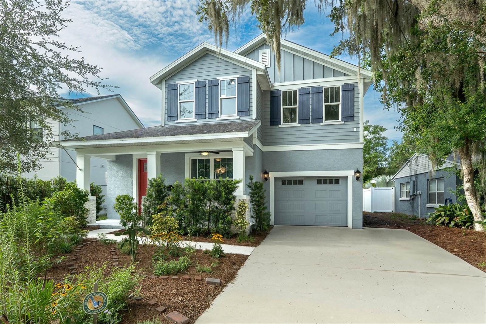 Welcome to 1808 Oregon Street—an elegant, energy-efficient David Weekley-built home in the heart of Orlando’s walkable Colonialtown North and Mills/50 neighborhood. Built in 2019 and thoughtfully upgraded, this 4-bedroom, 3.5-bath home includes a private office, loft/flex space, solar power system, native and Florida friendly landscaping, and seamless indoor-outdoor living—perfect for today’s lifestyle.
Step inside to a bright, open floor plan with 10' ceilings, luxury vinyl plank flooring, and modern finishes throughout. Just off the foyer, you’ll find a dedicated office with French doors, ideal for working remotely or creating a quiet reading room. The main living area blends comfort and function with a spacious great room, dining area, and a stunning kitchen featuring:
42" traditional-style cabinetry
Quartz countertops and a large island with seating
Stainless steel electric appliances
Tile backsplash and a large walk-in pantry
Adjacent to the kitchen is a laundry room located just off the mudroom and garage entrance, providing a convenient drop zone for busy households.
The primary suite is located on the first floor, offering a tranquil retreat with large windows, a spa-like ensuite bath with dual quartz vanities, a frameless glass walk-in shower, private water closet, and an expansive walk-in closet. Upstairs, you'll find a large loft/flex space, three additional bedrooms, and two full baths—perfect for family, guests, or creative use.
This home is wired for the future, with pre-installed high-speed internet cabling throughout, ideal for streaming, gaming, remote work, or smart home integration.
It also features a solar power system, helping lower your energy bills while reducing your carbon footprint. Built with energy efficiency in mind, the home includes foam insulation, a smart thermostat, low-E double-pane windows, and efficient HVAC.
Sliding doors connect the main living space to the large covered rear porch, creating a seamless indoor-outdoor flow for entertaining and enjoying Florida’s sunshine. The fully fenced backyard offers plenty of space for gardening, relaxing, pets, or even adding a pool.
The yard has been professionally relandscaped with Florida-native and pollinator-friendly plants, including Simpson’s stopper, coontie, firebush, beautyberry, and muhly grass—designed for beauty, habitat value, and low water needs.
BONUS: The two-car garage includes a mini-split A/C unit, making it a perfect home gym, hobby space, workshop, or temperature-controlled storage area.
Prime Location Features:
Just blocks from the Mills/50 District, filled with top restaurants, coffee shops, breweries, and art venues
Minutes to Downtown Winter Park, Audubon Park Garden District, The Milk District, and Lake Eola
Easy access to grocery stores, parks, East End Market, top schools, and commuter routes
1808 Oregon Street offers a rare combination of thoughtful design, modern efficiency, and prime location. With a dedicated office, solar energy, indoor-outdoor entertaining space, and a walkable neighborhood setting, this move-in-ready home is built for how you live today.
