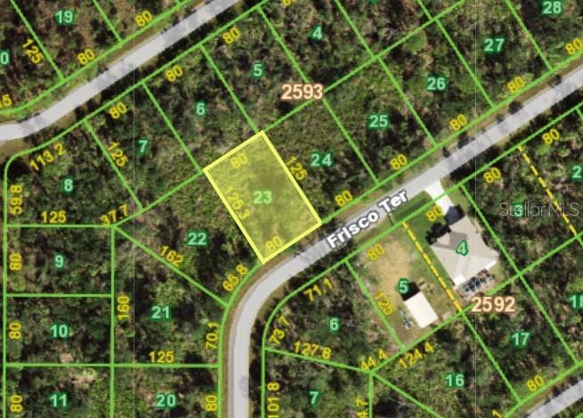 Location, Location, Location !! Looking for a lot to Build Your Dream Home? This is a Quite LOW TRAFFIC ROAD!!
NO HOA FEES & NO FLOOD REQUIRED! The lot is centrally located area off of Cornelious Blvd Between Tamiami Trail and El Jorbean Rd. The lot has less trees on for easier clearing. Go Drive by and see for yourself !!
Selling Two Side by Side Lots that are being sold separately.
Two Lot addresses for sale side by side are :
1561 Frisco Terrace, Port Charlotte, FL 33953 &
1553 Frisco Terrace, Port Charlotte, FL 33953
