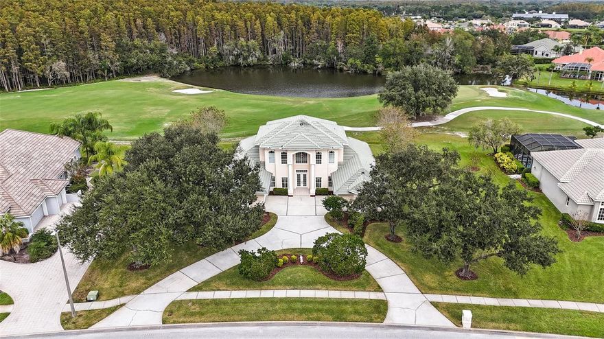 You will fall in love with this spectacular one owner custom home built by Jeff Pletcher in the beautiful community of Cheval.  It sits on a premier half acre lot overlooking the woods and water surrounding the Cheval Golf Course 5th fairway. You can tell the quality craftsmanship that went into constructing this home from the moment you enter the foyer with its high ceilings, columns, and spectacular views. It has four large bedrooms plus an office, 4.5 baths, and a four-car oversized garage. The master bedroom features two spacious walk-in closets and a luxurious en-suite bath with whirlpool tub and separate shower. The master also has ample room for a sitting area or an office space. The kitchen is a gourmet cook’s dream with its black granite topped island, complete appliance package, and abundant cabinetry.  There is an adjacent walk-in pantry.  Upstairs is a lengthy balcony on which to sit and watch the birds and wildlife in the distance. This home is ideally located near top-rated schools, shopping, medical facilities and major roads.  The home has been lovingly maintained and is ready for your personal updates to make it truly shine. Don’t miss out on this terrific opportunity to own a masterpiece in Cheval for a reasonable price. Call today to see!