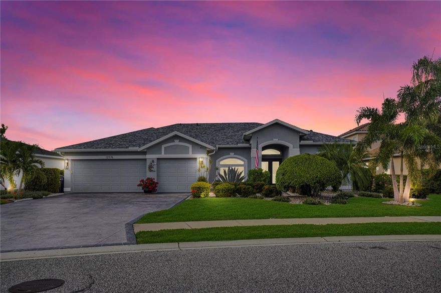 Welcome to this totally renovated York floor plan in Greyhawk Landing that includes fabulous lake views while enjoying the extended lanai and heated salt water pool. Upgrades include gas hookup for an outdoor kitchen,13 hurricane resistant windows and entry doors. Once inside one will embrace the beautiful wood flooring, updated 2022 kitchen with quartz countertops, new microwave and dishwasher, reverse osmosis and water softener, vaulted ceiling and crown moulding. This home is also equipped with a whole house generator, new outdoor fencing, and window treatments. 

The house was painted inside and out in 2023 along with a new roof in 2023. Outside features include landscape and lanai lighting, resurfaced driveway, and the garage features cabinets valued at $6000. The house also comes with a 1 year transferrable replacement warranty. This home is situated on a quarter acre and has a 3 car garage. Let's not forget the $75 annual HOA!

Greyhawk Landing is a 24 hour gated community with social events, fitness facility, tennis, pickleball, basketball courts, playground, fishing, baseball, soccer fields, 5 mile biking and a walking path along with 2 community centers with lagoon style pool and spas.