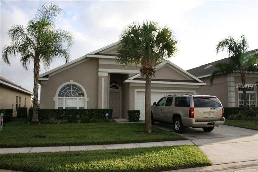 Enjoy living in this Beautiful Fully Furnished 4 Bedroom, 3 Bath single-family home with a pool and a 2-car garage (converted to game room with air hockey and pool table in there). Home has approximately 1948 Sq Ft of living space. Two master suites, each have en-suite bathroom featuring a garden tub and a separate shower. Laminate flooring in all bedrooms. Tile in the great room, kitchen area, and bathrooms. Appliances in the house: refrigerator, range/oven, microwave, dishwasher, clothes washer, clothes dryer. South-facing pool and spa, with pool enclosure. HOA covers cable/phone/internet (Summit Broadband), lawn maintenance. Glenbrook Clubhouse features Internet access, a game room, a fitness center, and a TV lounge, along with a large community pool, a tennis court, a beach volleyball court, and a playground. This house is not pet-friendly. By Hwy 27, approximately 10 miles away from Disney Main gate, very close to Wal-Mart Super Center, Lowes, post office, banks, restaurants, gas station, library, and a lot of convenience stores.