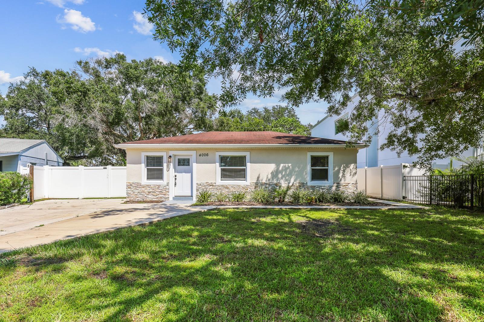Welcome to this beautifully updated 3-bedroom, 2-bathroom home located on a quiet street in the highly desirable South Tampa area. With great curb appeal, the home features stone exterior accents and a well-maintained front yard.
Inside, you'll find a bright and open floor plan with luxury vinyl plank flooring, modern lighting, and stylish ceiling fans throughout. The spacious living and dining areas flow seamlessly together, making them perfect for entertaining or relaxing during family gatherings.
The kitchen is designed with functionality and comfort in mind, featuring granite counters, a tile backsplash, stainless steel appliances, and an abundance of cabinetry.Â
Step out from the kitchen onto the spacious screened-in lanai, perfect for enjoying the outdoors in the expansive, fully fenced backyard—complete with a basketball hoop.
All bedrooms are generously sized and filled with natural light. The updated 2nd bathroom includes a contemporary tiled shower/tub combo, a half-glass shower wall, updated lighting, and a sleek vanity.
The primary suite is a private retreat, featuring a spa-like en-suite bath with designer tile, dual shower heads, built-in benches, and a modern vanity.
Complete lawn maintenance, including mowing, shrub pruning, irrigation system service, turf, and plant fertilization and plant pest control, is included in rent services, saving you time and money!
NOTE: Additional $59/mo. Resident Benefits Package is required and includes a host of time and money-saving perks, including monthly air filter delivery, concierge utility setup, on-time rent rewards, $1M identity fraud protection, credit building, online maintenance and rent payment portal, one lockout service, and one late-rent pass. Renters' Liability Insurance Required. Call to learn more about our Resident Benefits Package.