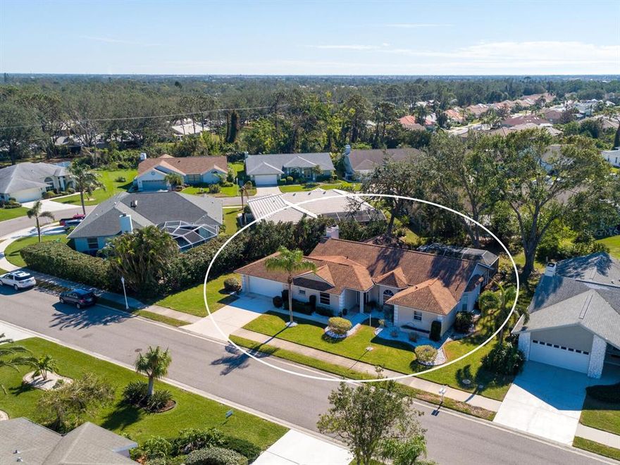 Welcome to this gem in Venice’s upscale Southwood neighborhood! This 3 bedroom, 2 and ½ bath home features spacious rooms throughout. The kitchen boasts Corian countertops, breakfast bar open to family room with gas fireplace, dinette, and wet bar. The family room, dining room, living room and master bedroom open to the spacious lanai overlooking the sparkling pool. This home comes furnished for your convenience.  Additional amenities include Pool heater; quarter acre lot; New A/C in 2021; New 30 yr timberline shingle roof in 2009; re-piped in 2006; Low HOA fees and no CDD fee.  Located near the heart of Venice, this home is close to shopping, the beach and the new Cool Today baseball stadium, winter home of the Atlanta Braves. Come take a look and make this one yours!