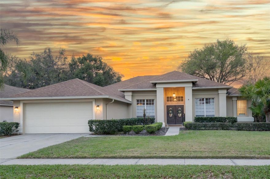 The River Hills pool home you’ve been waiting for! Located in the highly desirable guard-gated golf course community of River Hills, this beautiful 4-bedroom, 3-bath home offers the perfect blend of elegant living spaces and inviting outdoor Florida living.

From the moment you arrive, double glass doors welcome you into a stylish foyer, setting the tone for the thoughtful layout inside. Tall ceilings and abundant natural light enhance the spacious feel throughout the home. The formal living and dining rooms provide wonderful spaces for entertaining or hosting special gatherings, while stylish laminate flooring flows throughout the main living areas and plush carpet adds comfort in the bedrooms.

The inviting family room just off the kitchen creates a comfortable space for everyday living and gathering with friends and family. The remodeled kitchen (2019) features 42-inch cabinets, granite countertops, stainless steel appliances, abundant storage, and a bright breakfast nook overlooking the pool — a cheerful space to start your day.

The primary suite is privately located on one side of the home, creating a peaceful retreat with a walk-in closet, dual vanities, a garden tub, and a separate glass-enclosed shower. The hall bathroom offers a double vanity, while the secondary pool bath includes a single sink and convenient access to the lanai, making it ideal for pool days and outdoor entertaining.

Step outside to your own private Florida oasis. The screened lanai with a brick paver patio (added in 2017) offers plenty of room to relax and dine poolside while enjoying the sparkling pool with soothing water features.

Thoughtful upgrades throughout the years add peace of mind, including pool resurfacing with new tile in 2017, remodeled primary, hall, and pool bathrooms in 2017, kitchen and flooring updates in 2019, and a new water heater installed in 2025.

Living in River Hills means enjoying one of the area’s most sought-after communities, featuring 24-hour guard-gated security, a championship golf course, clubhouse, Olympic-size community pool, tennis courts, playgrounds, and beautiful natural surroundings.

Come see why River Hills living is so special and experience this beautiful pool home for yourself.