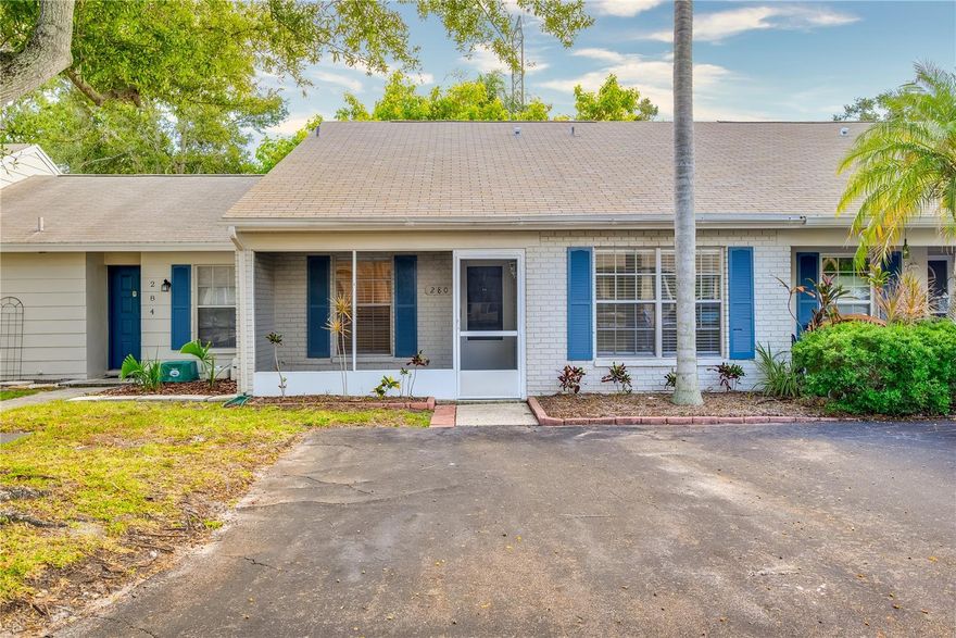 Welcome Home! This LOW HOA 2-bedroom, 2 bath villa offers comfort, convenience, and easy living nestled in this charming Bay Towne Community. It's move in ready with newer ROOF 2022, newer Electrical Panel 2023, newer flooring, carpet and vinyl wood plank, newer faux wood blinds and newer interior and exterior paint. Enjoy the convenience within few blocks to Phillippe Park, great shopping, and dining, Safety Harbor Spa, Third Friday Live Music, Waterfront Park Music by the Bay, Sunday Market, Art Festivals, Wine Festival, the new Pier in 2026, Marshall Street Park Pickleball, and Rigsby Recreation Center and minutes to hospitals, airports, state parks and beaches. Enjoy the bike trails that connect to the larger Pinellas Trail Network. 
High and dry, not effected by hurricanes, no flood insurance required.  Don't miss the opportunity to live in one of the most desirable vibrant cities -Safety Harbor! A must see!!!