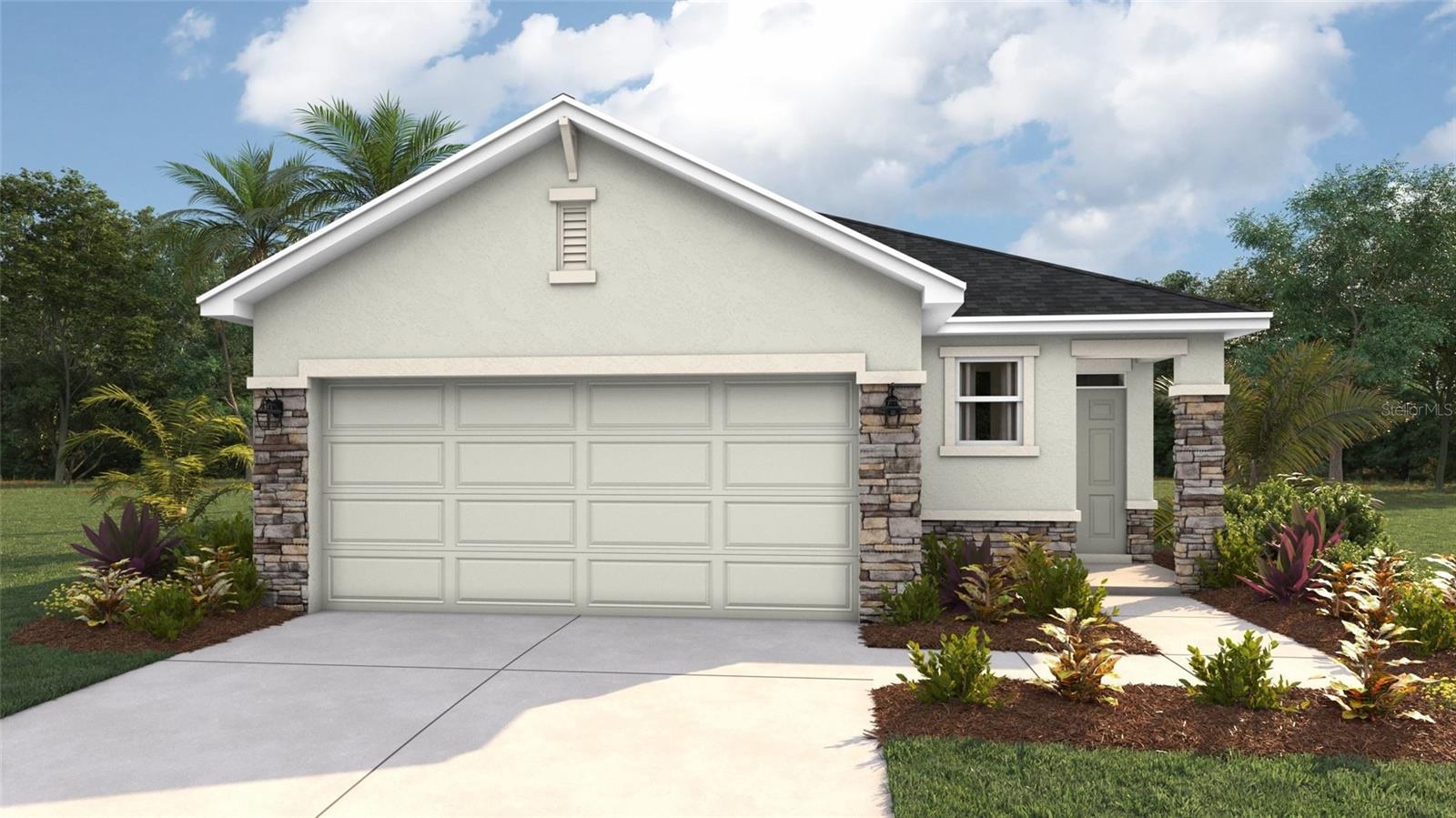 Under Construction. ALL CLOSING COSTS PAID, PAY & SPECIAL INTEREST RATES WITH OUR PREFERRED LENDER NOW UNTIL SEPTEMBER 28TH. This all-concrete block constructed, one-story, two-car garage home optimizes living space with an open concept kitchen situated between the living area and dining room. The kitchen, which overlooks the living area comes with all appliances, including a refrigerator, built-in dishwasher, electric range, and microwave. The living area includes extended tile. Bedroom 1, located at the back of the home for privacy, houses Bathroom 1. Two additional bedrooms share a second bathroom. The laundry room comes equipped with included washer and dryer. Pictures, photographs, colors, features, and sizes are for illustration purposes only and will vary from the homes as built. Home and community information including pricing, included features, terms, availability and amenities are subject to change and prior sale at any time without notice or obligation.
