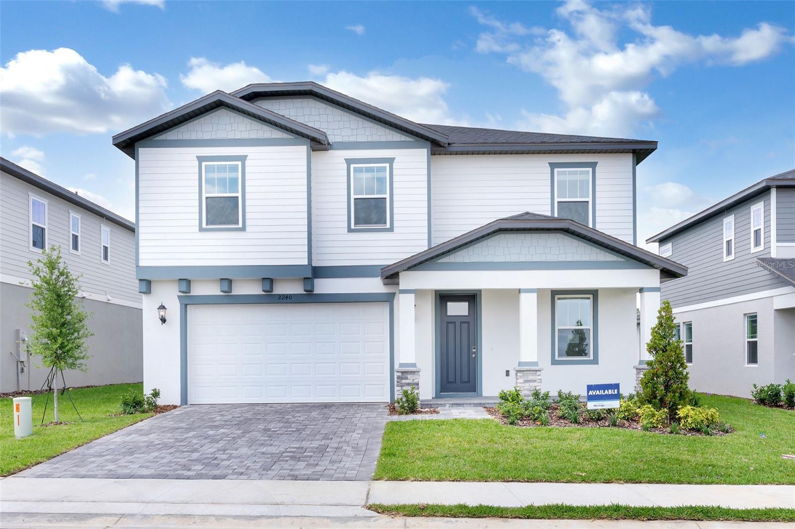 Welcome to this stunning newly built home in the exclusive, gated Cyrene at Minneola community. Featuring 3 bedrooms, 2.5 baths, a versatile flex room perfect for a home office, and a spacious upstairs primary suite with dual vanities and a walk-in closet. This energy-efficient home offers modern comfort and style. **A summer kitchen, privacy fence, and backyard landscaping will be added soon. (Rendering is for illustration purposes; actual design may vary.) Community Amenities: Gated entrance | Pool and cabana | Trails | Dog park | Tot lot - Top Schools: Grassy Lake Elementary | East Ridge Middle | Lake Minneola High - Prime location with easy access to Florida’s Turnpike, shopping, dining, and entertainment.