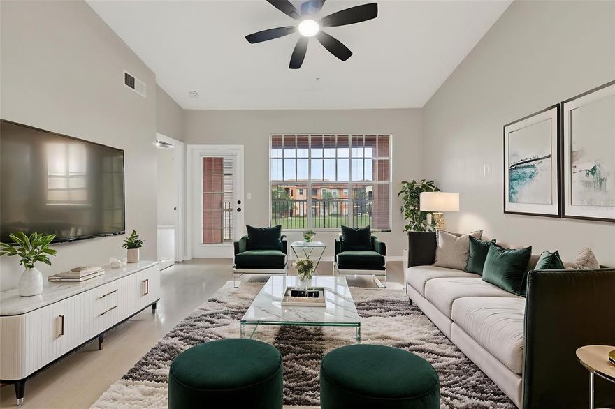 Prime MetroWest location! Discover this beautifully updated 2-bedroom, 2-bath condominium in the highly sought-after Palms Club Condominiums, a premier 24-hour guard-gated community in MetroWest Orlando. Perfect for homebuyers, cash buyers, and anyone increasing their rental portfolio, this third-floor unit offers a peaceful pond view and a relaxing screened-in balcony off the family room, ideal for morning coffee or quiet afternoons. The interior has been freshly painted and features new flooring, upgraded lighting, and new ceiling fans, creating a move-in-ready or rent-ready opportunity. The Palms Club provides resort-style amenities, including three swimming pools, a 24-hour fitness center, sauna, bowling alley, tennis, volleyball, and racquetball courts, a dog park, outdoor barbecue areas, and a car care center. The HOA fee includes exterior maintenance, insurance for common areas, pest control, trash valet, cable, and internet. Ideally located across from Walmart and within walking distance to Eagle Nest Park and the Shingle Creek Trail, this property also sits approximately 1 mile from Valencia College West Campus, offering consistent rental demand from students and staff. Universal Orlando Resort, International Drive, Orlando Premium Outlets, and The Mall at Millenia are all less than 5 miles away, with Orlando International Airport located under 20 miles. MetroWest is a proven rental market with proximity to major employers, hospitals, colleges, shopping centers, restaurants, supermarkets, and quick access to Interstate 4 and the Florida Turnpike, making this an exceptional opportunity for both residents and investors seeking strong long-term value in Central Florida. Whether you're an owner-occupant or an investor seeking a strategically located property, this condominium offers convenience, amenities, and market appeal. Schedule your showing today.