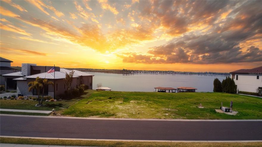 Priced to sell, this listing is not a short sale or foreclosure. A waterfront lot with breathtaking open views and direct access to Lake Van, offering endless water activities. This exceptional homesite provides a unique opportunity to create your custom dream home in one of Central Florida’s most prestigious custom home communities. Water Ridge, a gated community that offers resort-style amenities, including, 3 luxurious swimming pools,Elegant clubhouse with social spaces for community events, State-of-the-art fitness center & sauna, Two community boat ramps for easy lake access, Lighted tennis courts & pickle ball courts, Basketball courts for active recreation, Boat storage for added convenience and Fishing pier to enjoy peaceful lake moments. Choose from a list of preferred builders or bring your own builder to design the home you’ve always envisioned. With endless possibilities, this lot is a rare find for those seeking a serene waterfront lifestyle. 40 min away from Disney, 52 min away from MCO.