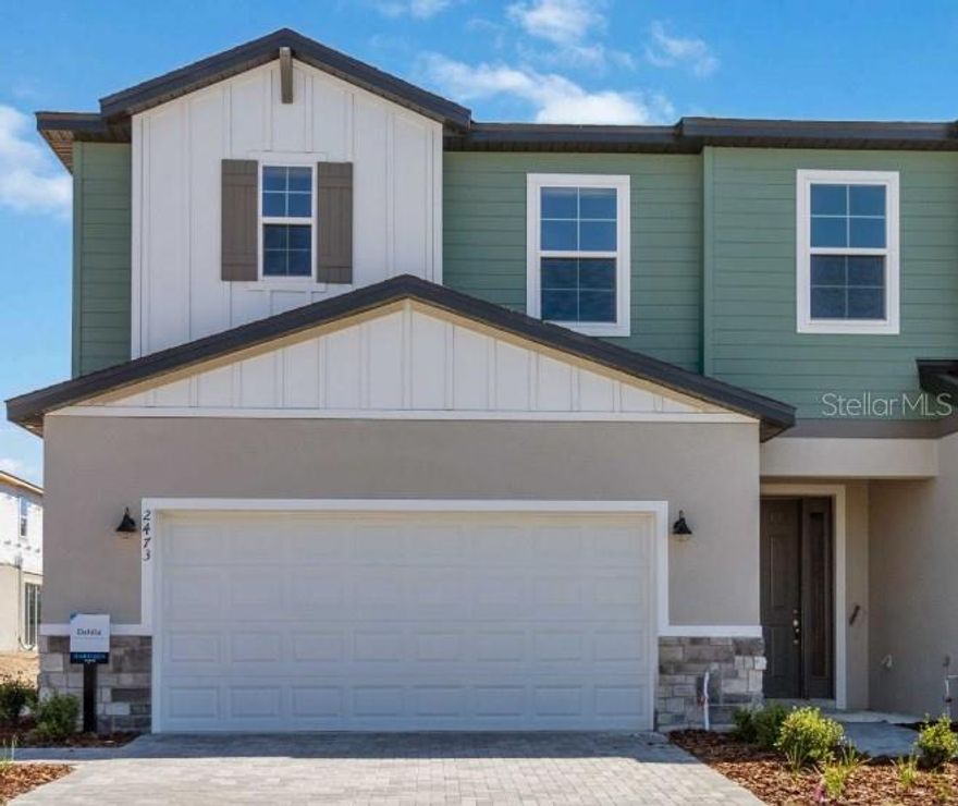 Under Construction. Discover The Dahlia at Magnolia Reserve in Ocoee, FL!  This stunning end-unit townhome was designed with today’s lifestyle in mind—modern, stylish, and effortlessly functional. Featuring 3 bedrooms, 2.5 bathrooms, and a flexible loft, it’s the perfect space to relax, entertain, and make your own. Step inside to a bright, open layout with gorgeous luxury vinyl plank flooring that adds warmth and flow throughout the first floor. The designer kitchen shines with 42” white shaker cabinets, quartz countertops, soft-close drawers, and stainless-steel appliances, making it as beautiful as it is functional. Upstairs, unwind in your spacious primary suite with a walk-in closet and spa-style bath featuring 12x24 tile and dual vanities. Two secondary bedrooms, a versatile loft, and a convenient laundry room complete the upstairs retreat. Outside, enjoy a private patio and a 2-car garage with paved driveway. And with only 48 townhomes available, Magnolia Reserve is an exclusive opportunity you don’t want to miss! Perfectly located right off the West Orange Trail and minutes from Winter Garden and SR 429, Magnolia Reserve blends modern townhome living with unbeatable convenience. Don’t wait—The Dahlia is your chance to own style, comfort, and location all in one! DISCLAIMER: Photos and/or drawings of homes may show upgraded landscaping, elevations and optional features that may not represent the lowest priced homes in the community. Pricing, Incentives and Promotions are subject to change at anytime. Promotions cannot be combined with any other offer. Ask the Sales and Marketing Representative for details on promotions.
