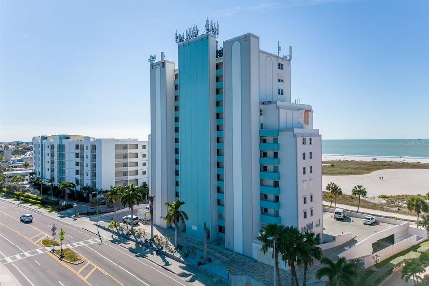 BEST VALUE DIRECTLY ON THE GULF! 
Welcome to the ultimate beach escape—a sprawling 1,650 sq/ft SW corner unit perched on the 10th floor of Treasure Sands, offering unmatched panoramic Gulf views from not one, but TWO private balconies. This is your chance to own one of the largest direct beachfront condos on Treasure Island—and it’s move-in ready!

Light, bright, and breezy, this beachside beauty features a huge living and dining area, 3 bedrooms, 3 full baths, in-unit laundry, and generous walk-in closets. The master suite is a dream, with an en-suite bath and balcony access to soak in nightly sunsets and dolphin sightings.

Treasure Sands is a well-managed, milestone-approved building with no upcoming assessments, elevated amenities like a solar-heated beachfront pool, secure entry, under-building parking (Space #23), and private storage. Plus, the HOA gets a major boost from $110K+ in annual rooftop rental income—a rare find that helps keep dues low and reserves strong.

 Watch the Sanding Ovations Festival, kite shows, and breathtaking sunsets right from your balcony. Whether you're looking for a full-time beachfront lifestyle or a luxe second home, this is the one that checks every box.

 HOA includes high-speed internet, cable, and more.
 Don't miss this opportunity to live on one of Florida’s widest, most iconic beaches—schedule your private showing today and start living the dream!