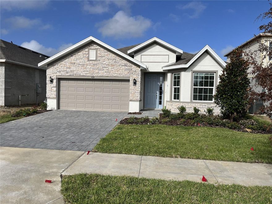 The Hampton II is an inviting single-story floorplan featuring 4 bedrooms, 3 bathrooms and 2,384 square feet of living space. Right off the foyer is a spacious study featuring optional French doors, perfect for working from home or an extra space to entertain. The kitchen welcomes you with a beautiful spacious island and flows seamlessly into the gathering and great room, and then out to your lanai. The master suite, located off the great room, features a great walk-in-closet and luxurious master bath equipped with dual sinks and walk in shower. The kitchen features ample cabinetry with 42” upper cabinets for extra storage, a spacious island with a sink, quartz countertops and stainless steel appliances.