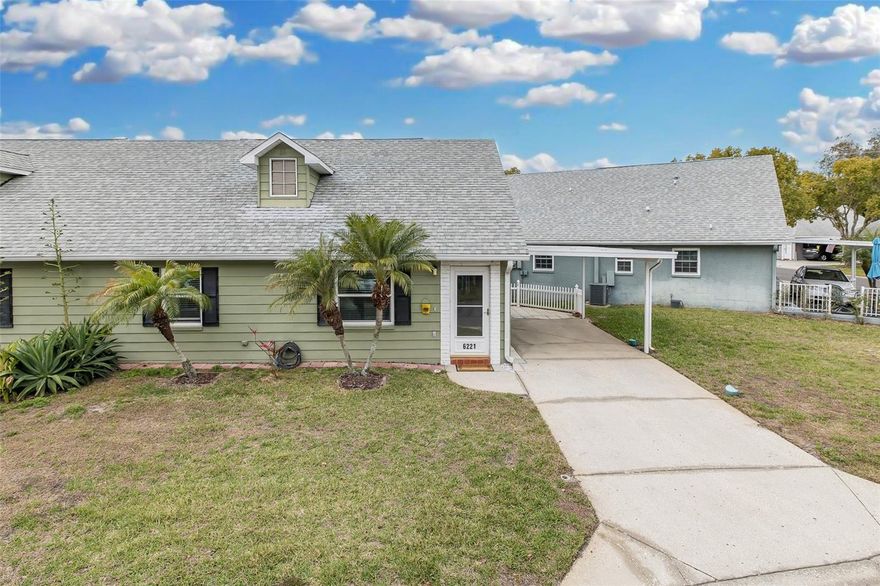 Welcome to this stunning, move-in-ready villa located in the highly sought-after 55+ community of The Wilds in New Port Richey. This beautifully updated home features a brand-new kitchen complete with quartz countertops, custom cabinetry, stainless steel appliances, and a stylish tile backsplash. The open-concept layout connects the kitchen to the spacious living area, creating the perfect space for relaxing or entertaining. Enjoy additional convenience with an indoor laundry closet. The primary suite offers a generously sized walk-in closet and a private en-suite bath. The en-suite bath has been completely remodeled and is absolutely breathtaking. A second bedroom is tucked away at the back of the home, ideal for guests or a home office, and is adjacent to an updated hall bath. Recent upgrades include brand new kitchen, hurricane windows and sliding door, new ductwork, new insulation, new carpet, a/c replaced in 2019 and roof 2015. The kitchen island and the second bedroom set stays with the home. Life at The Wilds offers resort-style amenities and a vibrant social calendar. Enjoy shuffleboard, tennis, and a heated pool, or gather with friends at the clubhouse featuring a pool table, library, fireplace, full kitchen, and more. A tranquil pond with a fountain provides a serene backdrop for quiet moments, while regular events like game nights, bingo, and community dinners bring neighbors together. This golf-cart-friendly community (no motorcycles or work trucks) is ideally located just minutes from charming Downtown New Port Richey’s Main Street with its restaurants, boutiques, coffee shops, theater, beaches, medical facilities, parks, and the Aquatic Center. Don’t miss this rare opportunity to live your best Florida lifestyle in a friendly, active 55+ community. Schedule your private showing today!