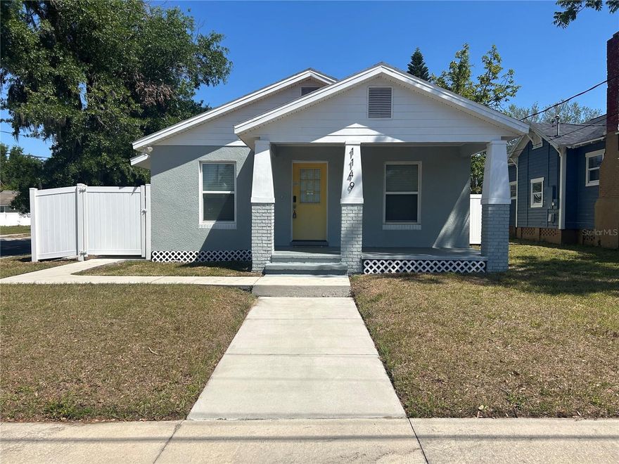 Enjoy this beautiful private solid block home in the sought after Historic District of Lakeland, close to Downtown, on a beautiful vinyl fenced-in oversized corner lot. Property is gorgeous and nestled within walking distance on the cobble stone road to the beautiful Lake Hunter and Lake Beulah, and only minutes to Bonnet Springs park and the downtown area. Enjoy NO HOA or CDD, low taxes, and being in an area with great schools and neighbors. This property is an updated home with a gorgeous u-shaped kitchen and separate but adjoining dining area. The adjoining countertop offers bar seating and opens the dining space to the kitchen for an airy floor plan. Feel the ambiance with the upgraded stainless steel fixtures, ceiling fans in each bedroom with LED lighting. Property has central air and heat, a refrigerator with ice maker, garbage disposal, in- door laundry room, electric range, and hard tile floors throughout the home. Property has a private vinyl fenced-in back yard and a rear concrete driveway for parking. Rear yard is spacious and open for those special family events or that humble pet owner. The added techy features of this property includes USB plugs throughout. The Master Bedroom and pantry closets make storage needs effortless. Master Bathroom comes with a twin sink vanity and a stand-up shower. Buyer must verify all information in this listing and provide POF with all offers.