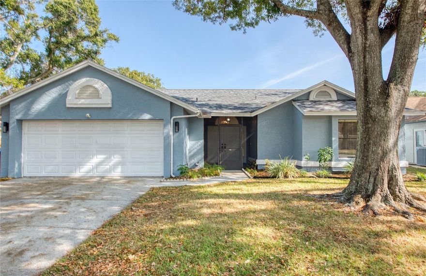Welcome home to this beautifully maintained 3-bedroom, 2-bathroom, 2-car garage pool home in the desirable Brookstone subdivision of Clearwater! Step inside to a bright family room featuring a vaulted ceiling and a welcoming view of the screened-in lanai and sparkling in-ground pool — perfect for year-round Florida living.  The open, updated kitchen offers shaker-style cabinets, granite countertops, and stainless steel appliances plus a breakfast nook and pantry closet. Entertaining is easy and enjoyable with the dining room open to both the kitchen and family room.  A split-bedroom floor plan provides added privacy, with the spacious primary suite on one side of the home. The primary bedroom comfortably fits a king-size bed and includes an en-suite bathroom with a walk-in shower. Two additional bedrooms and a full bathroom are located on the opposite side, ideal for guests or family members.  Enjoy a location that blends tranquility with everyday convenience. You’re just 20 driving minutes from world-famous Gulf beaches and Tampa International Airport, and only 5 minutes from St. Pete–Clearwater Airport. With quick access to U.S. Hwy 19, you’re moments from shopping, dining, entertainment, and everything Clearwater and Largo have to offer.  Experience comfortable Florida living in one of Clearwater’s most sought-after neighborhoods — the perfect place to call home-sweet-home.