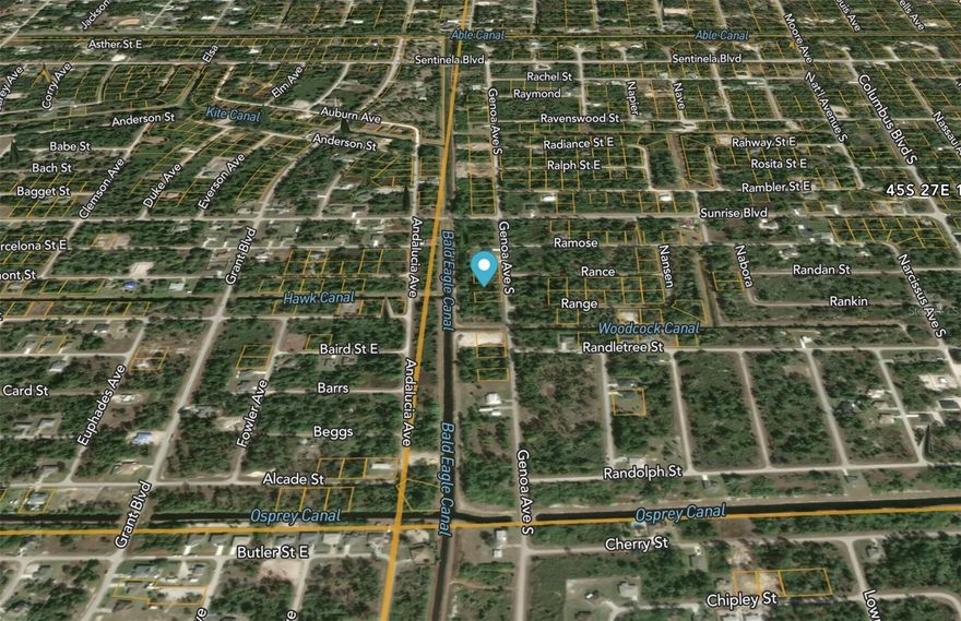 Beautiful 0.26-acre freshwater canal-front lot on the Bald Eagle Canal, offering an excellent opportunity to build your dream home in a highly desirable area of Lehigh Acres. 
Ideally located close to schools, shopping, restaurants, the airport, I-75, and Southwest Florida’s beautiful beaches, this property combines convenience with privacy and potential. With no HOA, no deed restrictions, and not located in a flood zone, this lot offers flexibility and peace of mind for homeowners and investors alike. A fantastic homesite in a growing and well-connected location.