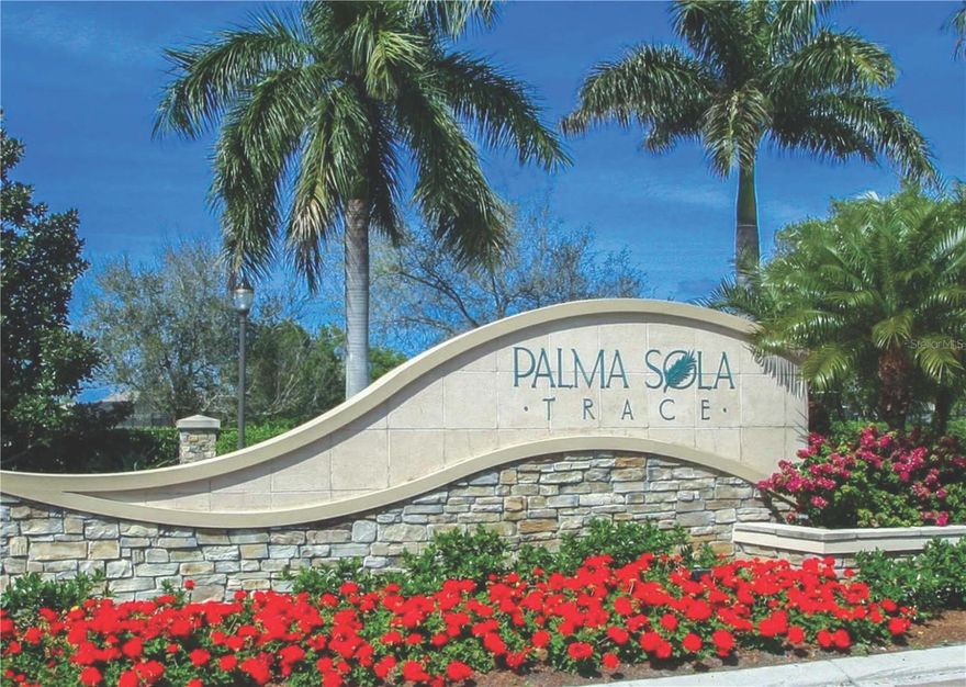 Ground-floor, Single-Story Turnkey Furnished 2014 3-bedroom, 2-bath condo in Palma Sola Trace with beautiful pond view from the rear screened lanai and offering move-in ready convenience and an ideal coastal location. Well maintained and in excellent condition. Located minutes to Bradenton Beach, Palma Sola Bay, Palma Sola Park, and just across the bridge to the coveted Anna Maria Island! Close to shopping, restaurants, and entertainment. This pet friendly neighborhood features fitness center, playground, sidewalks, clubhouse and lagoon style heated pool along with green spaces.  Tons of neighborhood activities if you want to engage in the community.  Suitable for a primary residence, seasonal use, or investment opportunity.  Buildings to be painted 2026.  NO Flood zone.  Roof replaced 2024, Fresh Finishes and move in ready!