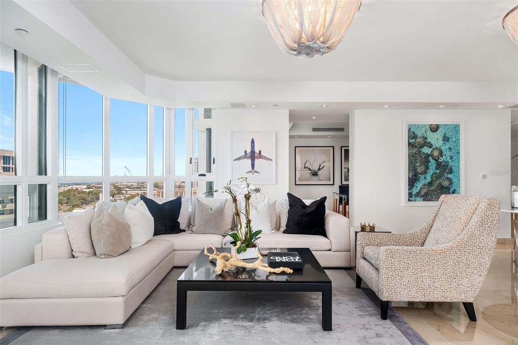 Rare opportunity to own an “03” line apartment in the coveted Caribe Plaza within the Paseo Caribe complex.With ocean views during the day and city views at night, you can have it all.Private, keyed elevator access opens directly into your personal lobby.Enjoy unobstructed water views from every room in this refined, 14th floor oasis.Meticulously renovated and upgraded with high-end finishes and furnishings throughout.Three large, ensuite bedrooms with oversized custom closets and rough plumbing to add a 4th full bathroom in the 4th bedroom or office.Oversized, eat-in kitchen with double islands, 3” quartz countertops, oversized refrigerator/freezer and induction cooktop.This trophy property also includes a high-tech A/V system controlled from your phone, 6-zone Nest climate control, Lutron smart lighting, dual tankless water heaters and other energy efficient upgrades to go along with 3 deeded, underground parking spots and a private storage room.
Caribe Plaza is the premier, full-service, luxury building in San Juan. Located between the beach, a 27 acre waterfront park and Condado’s renowned nightlife without the dreaded Condado traffic.The building is completing a multi-year, $5M renovation; including new hurricane proof, soundproof, and energy efficient windows throughout as well as many other upgrades.With amenities like free valet parking, doorman, concierge, 24/7 security, 8th floor pool overlooking the ocean, sauna, full backup generator, water cistern, residents lounge and more, this building has it all…even the gym has water views!