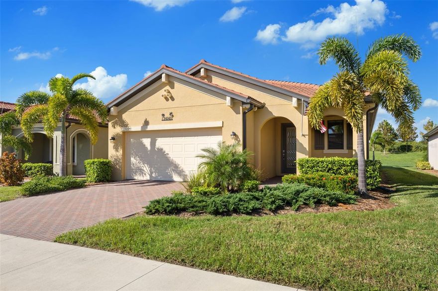 Available for the end of 2025 and 2026 season! 4 month minimum please. Spectacular 2/3 BR 2 BA 2-car garage POOL home with stunning finishes & upgrades on a fabulous private preserve lot! This "coastal-inspired" home offers a large great room, plus a formal dining room and an office/flex room. Amazing chefs' kitchen with 42" cabinets, S/S appliances, granite countertops, walk-in pantry, and large center island. Magnificent MBR suite with two huge walk-in closets with custom closet organizers. Beautifully appointed "spa-like" master bath with walk-in shower, double vanities & sinks. Resort-style backyard with in-ground saltwater pool and large screened-in covered patio, ideal for entertaining and family gatherings. You will feel like you are on vacation every day! Upgrades include: Large custom pool and tile, Remote control hurricane shutters on lanai, controlling pool lights and pool temperature is a smart app on your phone! Hurricane-rated windows, custom closets, remodeled flex room with doors / 3rd bedroom, tile in living areas, window treatments, and more! This home includes not one, but TWO GOLF MEMBERSHIPS too! Beyond the walls of your home, you’ll have access to a world of amenities. Enjoy a round of golf on your 18-hole champion course. Serve up a match on the tennis or pickleball courts, or simply relax in the coffee shop or by the pool at the tiki bar. When you don’t feel like cooking, the community’s Palm Club offers delicious dining options. Enjoy the State-of-the-art fitness center with exercise classes, yoga, water aerobics, coffee lounge & dog park. There is also a beautiful day Spa, Dragonflies, which offers massages, facials, skin treatments, and more. Sarasota National is more than a place to live. It’s a community where every day feels like a vacation! With this prime location, you are just a short drive away from world-class beaches, marinas, fine dining, shopping, Cool Today Park, Atlanta Braves Spring Training Center, historic downtown Venice with its charming shops, cafes, and more!