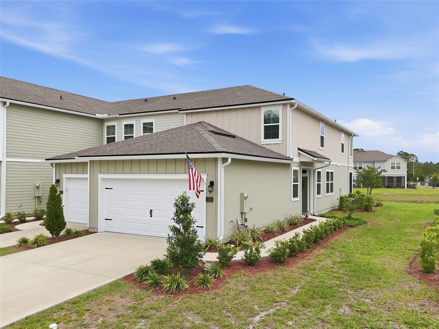 Welcome to 338 Redbud Rd in Palm Coast’s newest townhome community, The Trails—a beautifully designed gated community townhome with low HOA and maintenance-free living.
This 3-bedroom, 2.5-bath end-unit townhome with lake view truly shows like a model home. Meticulously maintained and thoughtfully curated, every detail reflects pride of ownership, modern style, and comfort.
Step inside to discover a bright, open-concept floor plan filled with natural light, enhanced by the premium positioning of this end unit. The home features tasteful upgrades, designer finishes, and a clean, move-in-ready interior that feels as polished as new construction.
Enjoy peaceful mornings and relaxing evenings on your screened-in back porch overlooking the lake, the perfect setting for coffee at sunrise or a refreshing beverage after work. The scenic water view adds both tranquility and value, making this one of the most desirable locations in the community.
The low monthly HOA includes lawn care and irrigation, giving you a true low-maintenance lifestyle—ideal for full-time residents, seasonal homeowners, or those seeking convenience without sacrificing quality.
Located in The Trails in Palm Coast, this home offers easy access to shopping, dining, parks, and I-95, while still providing the privacy and security of a gated neighborhood.