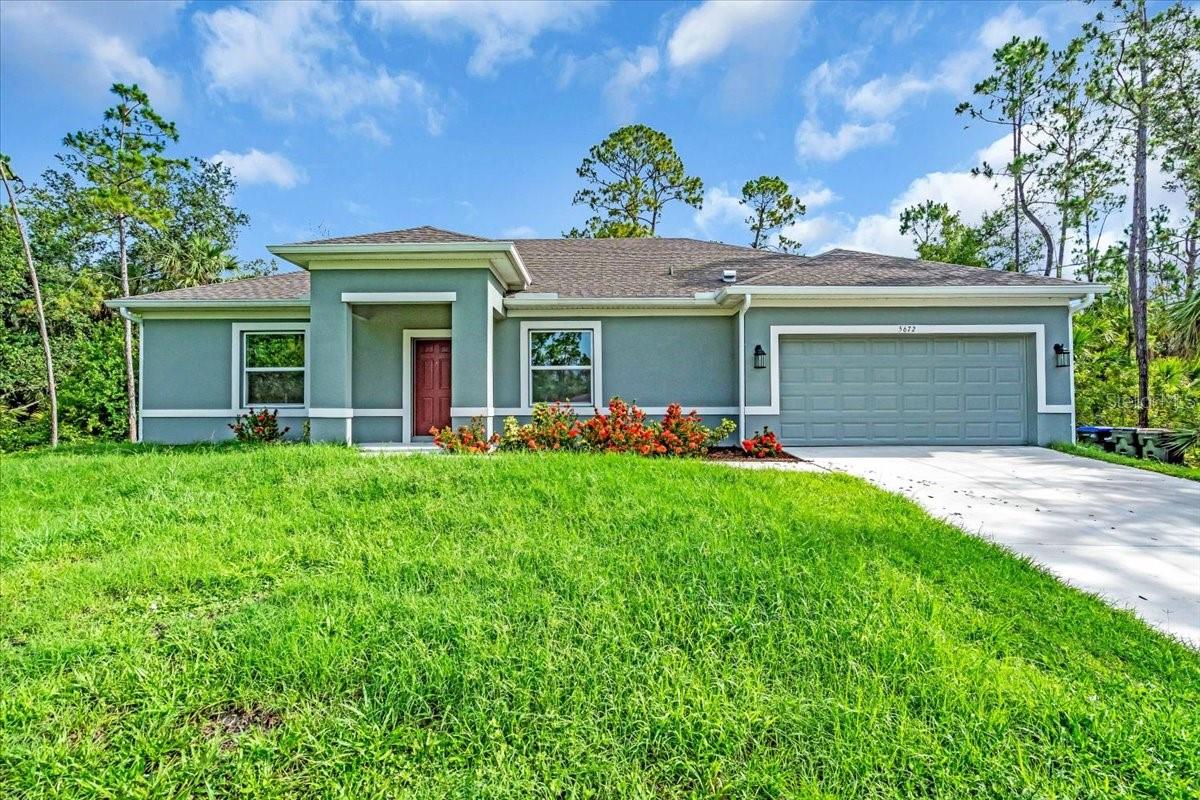 Located on a sizeable 0.23-acre lot, this 3BR/2BA with bonus family room 2,040 sq ft home was built in 2023 and offers an abundance of room and privacy. Open living concept, well-appointed kitchen with plenty of cabinets and counter space, pantry and stainless-steel appliances. The spacious master bathroom with double sink, sleek shower and walk-in closet. Two guest bedrooms are with dedicated closets and share access to a cozy guest bathroom with a shower/tub combo and a vanity. The bonus room is currently configured as a home office, but would serve equally well as an additional guest bedroom. Other features: attached 2-car garage to accommodate your cars, toys, golf carts, bicycles or kayaks; long driveway, laundry room, backyard with plenty of private outdoor space. No HOAs. Not in a Flood Zone. On Well Water and Septic. Convenient location: close to shopping, easy access to I-75, restaurants, and schools, and much more!