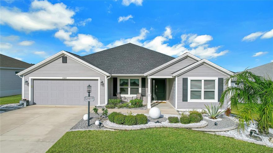 Beautiful 4BR/2BA home boasts exquisite upgrades with 2,000+/- square feet of living space and 2,850+/-square feet of total space with tons of natural light which includes an attached two-car garage, and a screened rear lanai with a large birdcage in the exclusive gated community of Oxford Oaks!  From the moment you arrive, notice the lovely landscaped front yard, then walk under the covered porch to enter the front door with a sidelight.  The owners have meticulously maintained and upgraded the home with gorgeous granite countertops in the kitchen, inside laundry room and both baths, a Roman walk in shower, oversized baseboards, large pantry, stainless steel appliances, fresh interior paint, No Popcorn ceilings, recessed lighting in the kitchen and fans with light kits in all bedrooms.  There’s also a generously spaced open dining room, and a spacious living room with a wall of glass french doors overlooking the screened lanai, birdcage and backyard. Other features include volume ceilings and an indoor laundry room. With four bedrooms, there’s space for everyone! The three guest bedrooms share a full guest bathroom with granite countertop and a shower/tub combo. The primary bedroom is large in size, has an upgraded tray ceiling and showcases a spacious 6 x 13 walk in closet (WOW).  The ensuite features beautiful granite countertops, dual sinks, a luxurious Roman walk-in shower, and a private water closet. The exterior of the home is just as impressive, with fresh landscaping, a two-car garage, a relaxing lanai with a screened birdcage and so much more. Last, but certainly not least, you’ll love the proximity to all of Oxford Oaks' exceptional amenities, including a large resort-style pool, pickleball, tennis and basketball courts, a playground, and outdoor fitness equipment. The outdoor pavilion is perfect for BBQs, picnics, or a friendly game of soccer or football. The wide streets and sidewalks encourage walking, biking, and exploring. Conveniently located just minutes from shopping, dining, schools, and more, this home offers the perfect balance of comfort, luxury, and convenience. Oxford Oaks is a non age-restricted, golf cart friendly community built by The Villages®. Lake Sumter Landing (5.4 miles) and Brownwood (7 miles) Squares in The Villages® offer various dining options, movie theaters, and nightly entertainment 365 days a year. Built in 2019, this home offers both convenience and charm and is ideally situated near shopping (Publix, Super Wal-Mart, Costco), dining & retail (Lake-Sumter Landing), The Villages Charter School, and much more.