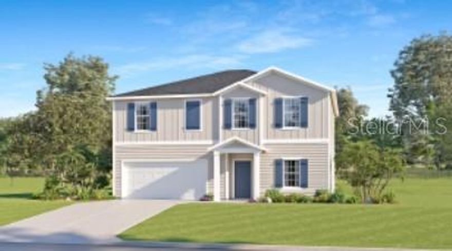 This new two-story home features a modern open-concept layout where the kitchen, café and Great Room share a footprint, with a convenient study located off the entry. A screened porch offers enhanced outdoor living easily accessible from the main living area. Five bedrooms can be found upstairs, including the luxurious owner’s suite, complete with an en-suite bathroom and walk-in closet.