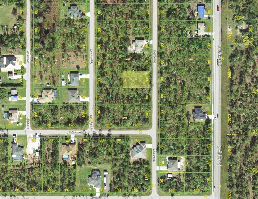 Discover the perfect opportunity to build your dream home on this spacious popular area of Port Charlotte. No HOA fees. No flood insurance required. FANTASTIC lot located on a very quiet street. This property is PERFECT for building and living the Florida life-style! Conveniently located near shopping, fine & casual dining spots, LIVE entertainment, biking.