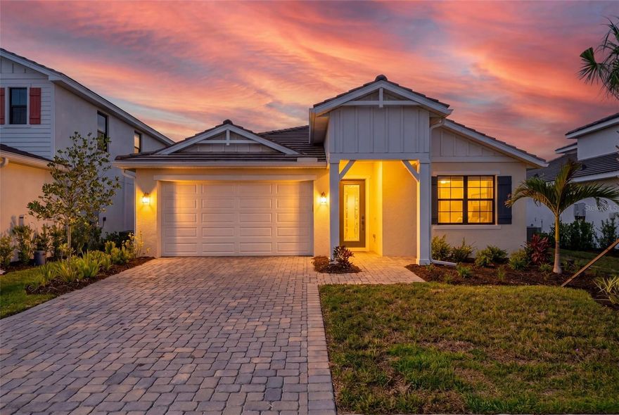 Welcome to luxury single-story living in the highly sought-after amenity rich Soltice community located in the Playmore District of Wellen Park. This never-lived-in 4-bedroom, 3.5-bath residence offers 2,338 square feet of thoughtfully designed space, complete with a 2.5-car extended garage and positioned on a quiet cul-de-sac lot with endless nature views bordering a nature preserve insuring no homes will be built behind you.

From the moment you enter, you’ll notice the many upgrades already completed for you, including custom paint, designer finishes, detailed trim work, and elevated touches throughout the home. The flexible floor plan is ideal for today’s lifestyle, offering versatile space perfect for guests, in-law suite, or a private home office.

Step outside to your own private retreat featuring a pool with sunshelf, expansive patio, and screened lanai overlooking nature preserve views. The home is already prepped for an outdoor kitchen, making it easy to customize and ideal for entertaining year-round.

Enjoy the peace of living in one of the only completely sold-out communities in the Playmore District — meaning no ongoing construction, noise, or dust. Nature lovers and active residents will appreciate direct access to Wellen Park’s extensive trail system right outside the door, along with an easy walk or golf cart ride to Downtown Wellen Park, CoolToday Park, and the new Firehouse Park.

Additional highlights include natural gas cooking, future generator hookup capability, quick access to Manasota Beach Road, and a location that perfectly balances convenience, recreation, and privacy.

This is a rare opportunity to own a move-in-ready, upgraded home in one of Southwest Florida’s most desirable master-planned communities.