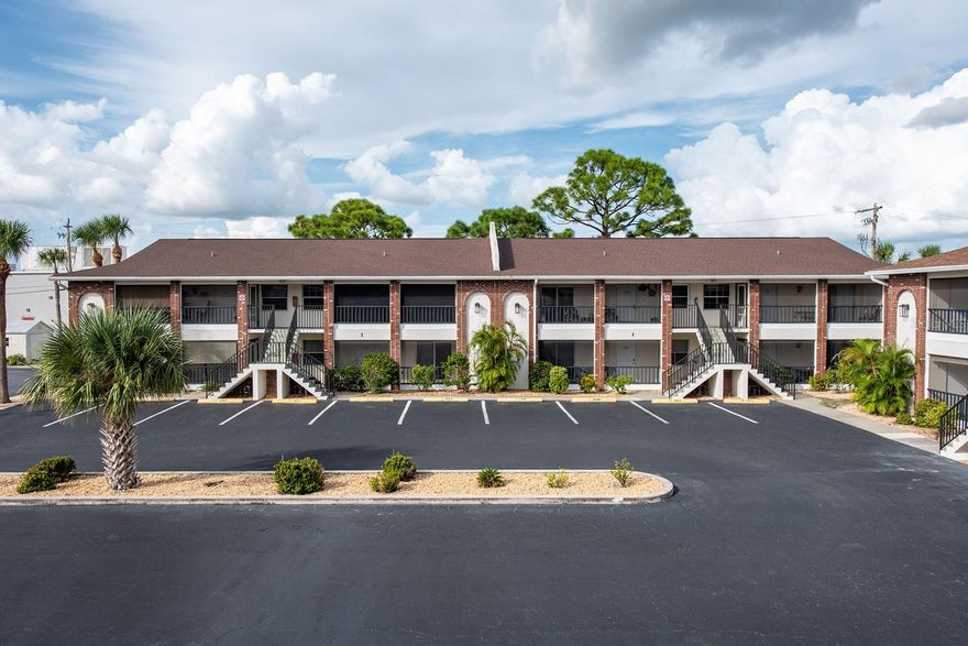 Discover the perfect blend of desirable Florida living and exceptional income potential at Palm Manor Condominiums. This spacious and meticulously maintained 2-bedroom, 2-bathroom corner unit is bathed in natural light, offering a bright and cheerful atmosphere from the moment you step inside. The home features durable and easy-to-clean brand new luxury vynil flooring throughout, along with the convenience of interior laundry (a highly sought-after amenity). Step out onto your private, screened lanai—the perfect spot for morning coffee or evening cocktails—which includes a valuable large attached storage room. Best of all, this condo is offered fully turnkey furnished, allowing for immediate move-in or immediate rental income. The community is fiscally sound, featuring a new roof installed in 2020 for your peace of mind. The property's biggest advantage is its flexible rental policy, allowing for one-week rentals, positioning it as an outstanding investment opportunity in the booming local market. When you're not at the beach, you can relax and refresh at the sparkling community pool. Location is everything: Situated squarely in the heart of Englewood, you are just moments from grocery stores, retail shopping, and a diverse selection of local restaurants. But the ultimate draw is the proximity to paradise—you are less than 3 miles from the beautiful sandy beaches and Gulf-front amenities of Englewood! Live the Florida dream, or let this property work for you.