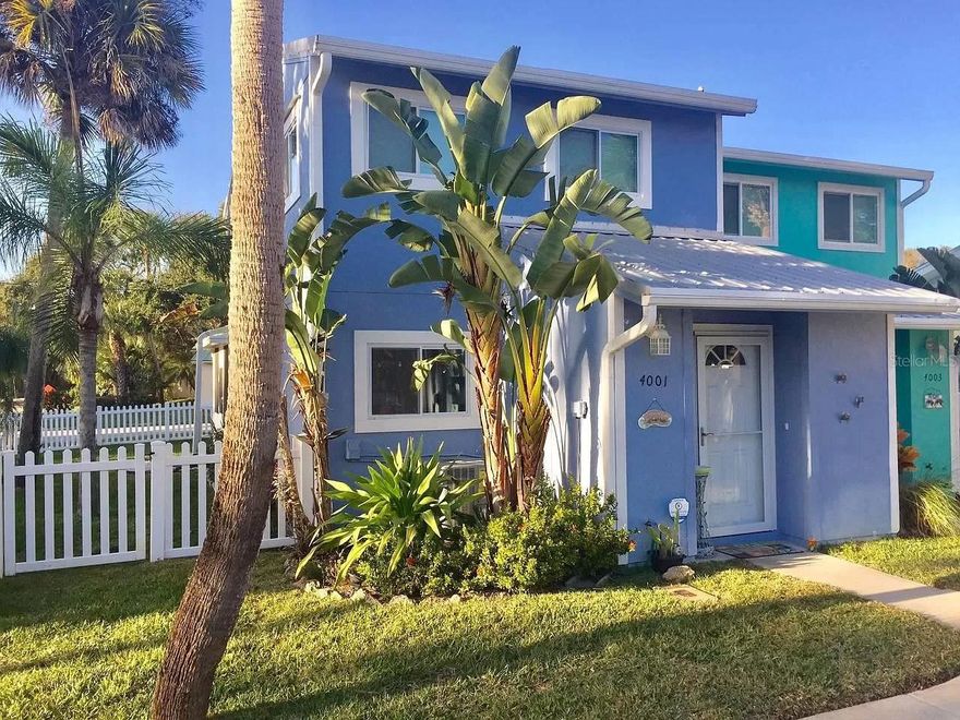 2 bedroom, 1 1/2 bathrooms just a block to the Beach and River. Corner unit with large side and back yard. Screened Porch. Kitchen has tile floor, Stainless Steel appliances, gas range, tile back splash. Just west of your unit is the Indian River Lagoon Park where you can launch your canoe, kayak, paddle board or fish. Quiet neighborhood with white picket fenced in yard. A/C 2015. Anderson Impact Windows installed May 2015. Lots of natural lighting in each room due to the extra windows from an end unit! Oak Staircase under carpet.  A MUST SEE ;LocationDescription: Condo ;Water: City