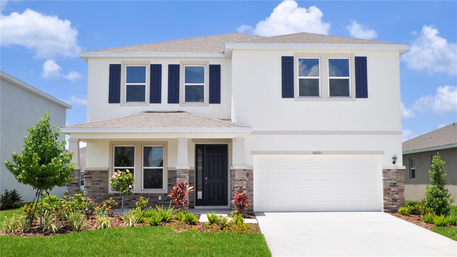 MOVE IN READY! REDTAG SALE: Receive up to $25,000 towards closing costs and special interest rates with the use of our preferred lender Now to July 20th. This two-story, all concrete block constructed home has a large open concept first floor with a kitchen overlooking the great room, dining area, and a covered lanai. A flex room at the entrance of the home, as well as a spacious guest bedroom and full bathroom, complete the first floor. Upstairs, Bedroom 1 with ensuite bathroom, three additional bedrooms, a third full bathroom, and a well-appointed laundry room surround a large bonus living room. This home comes with an installed stainless-steel dishwasher, electric range, and microwave. Pictures, photographs, colors, features, and sizes are for illustration purposes only and will vary from the homes as built. Home and community information including pricing, included features, terms, availability, and amenities are subject to change and prior sale at any time without notice or obligation. Room Feature: Linen Closet In Bath (Primary Bedroom).