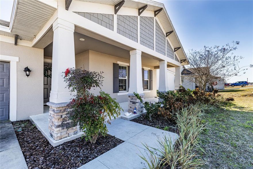 Welcome home to this beautiful Craftsman-inspired ranch, built in 2020 and thoughtfully designed for everyday comfort and connection. With 4 bedrooms and 2 full baths, this home offers a flexible layout ideal for growing households, guests, or home office space. The private primary suite is a true retreat, featuring split sink vanities, an oversized walk-in shower, and a spacious walk-in closet—perfect for unwinding at the end of the day.The open-concept living area brings everyone together, seamlessly connecting the living room, dining space, and kitchen. The kitchen is both stylish and functional with quartz countertops, a charming farmhouse sink, walk-in pantry and a dual oven, making it easy to prepare weeknight meals or host family gatherings. A larger dining room provides plenty of room for shared meals, celebrations, and creating lasting memories.Situated on nearly a quarter-acre, the home features an irrigated lawn with space to play, relax, or enjoy outdoor time. Enjoy the spacious front porch or grill on the back porch. Residents also enjoy access to a community pool and playground, adding to the neighborhood’s welcoming feel. Conveniently located near restaurants, grocery stores, and everyday amenities, this home offers the perfect blend of space, comfort, and location for today’s lifestyle.