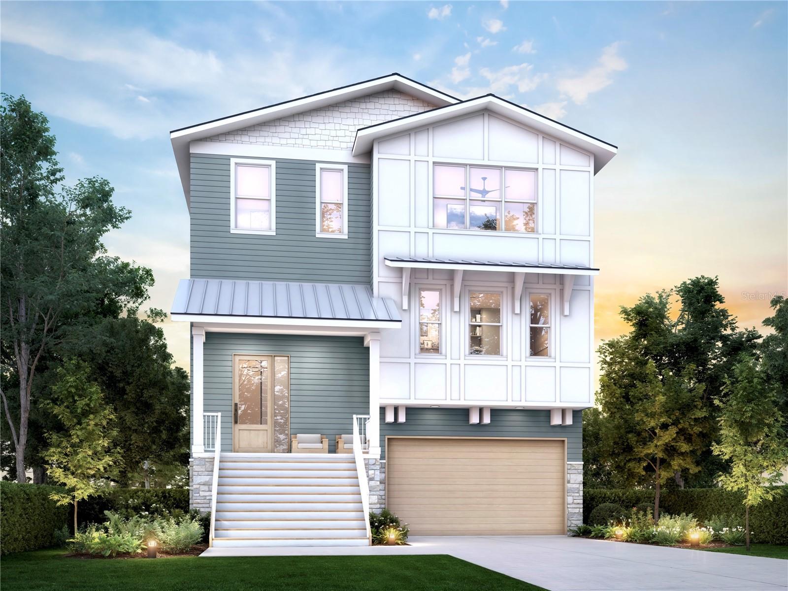 Under Construction. Welcome to this stunning three-story coastal craftsman home by VIKIN Homes, right in the heart of Ridgewood Park. This five-bedroom, three-and-a-half-bath home checks all the boxes — with primary suites on both the first and third floors for ultimate flexibility. No detail was overlooked as this stunner boasts a seamless blend of textures, materials and finishes which all lend themselves to undeniable and one-of-a-kind curb appeal. Don't get caught living in a home that looks like everyone else's.
Inside, you’ll find a custom-designed kitchen with high-end gas appliances and a wine cellar, plus gorgeous white oak engineered floors throughout. The home is built to last and protect with hurricane impact windows, energy-efficient spray foam insulation, solid core doors and an indestructible metal 5V crimp roof. This home has you covered no matter if you're looking to entertain friends and family or just have a safe haven for you and your family.
There’s plenty of storage too — the oversized garage has space for everything, including separate golf cart parking. Out back, enjoy ample yard space with custom pool, hot tub & outdoor shower, all easily accessed by a custom spiral staircase.
Best of all, you’re just a short walk from Tampa’s iconic Riverwalk and Armature Works — perfect for dining, shopping, and enjoying everything the city has to offer. There's no better located neighborhood this close to downtown than this. A brand new, quality built home, in the highly desirable neighborhood of Ridgewood Park with this level of attention to detail is always the right move.