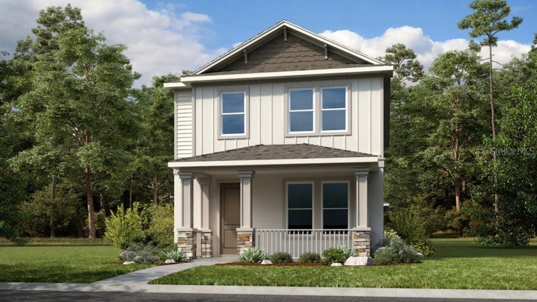 New Construction – September Completion! Built by Taylor Morrison, America’s Most Trusted Homebuilder. Welcome to the Newberry at 5130 Goldfinch Drive in The Waters at Center Lake Ranch. The Newberry bungalow floor plan perfectly blends modern living with an ideal space for all your entertaining needs. This charming two-story home offers 3 bedrooms, 3.5 bathrooms, and a 2-car detached garage, showcasing both practical features and thoughtful details that make it the perfect dream home. Upon entering through the foyer, you'll be greeted by a spacious great room, with one of the secondary bedrooms and a bath conveniently nearby. The stunning kitchen opens up to the main living area, creating a seamless flow for gatherings. Upstairs, the impressive owner's suite awaits, complete with a luxurious bathroom featuring a dual-sink vanity and a generous shower. The third bedroom, an additional bathroom, and the laundry room share the second floor, all while overlooking the great room below for a sense of openness. Additional Highlights Include: Gameroom with bathroom 4 above garage, wet bar in game room, 8ft interior doors, and pre-plumb for future laundry tub. Photos are for representative purposes only. MLS#O6333458
