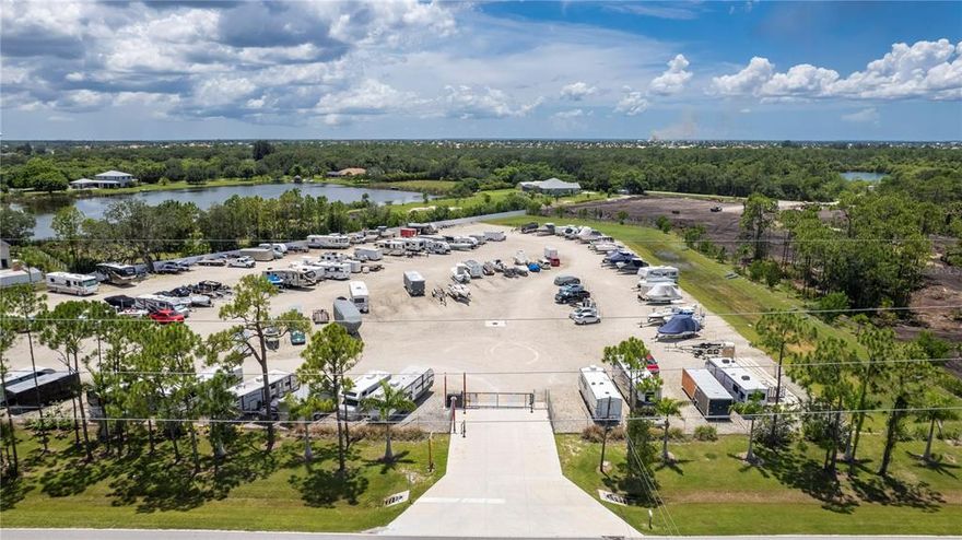 Store House Point Outside Storage Facility located on 4 Acres (per Seller), offered at 7.9% CAP, and will accommodate approximately 240 Spaces.  There is a 200+ Townhouse Project Planned 1 Block to the North and a 300 Unit RV Park Planned on the corner of Taylor Road and Old Burnt Store Road.  This Facility is Managed offsite, Zoned IG and is Convenient to I-75, Jones Loop and US 41.