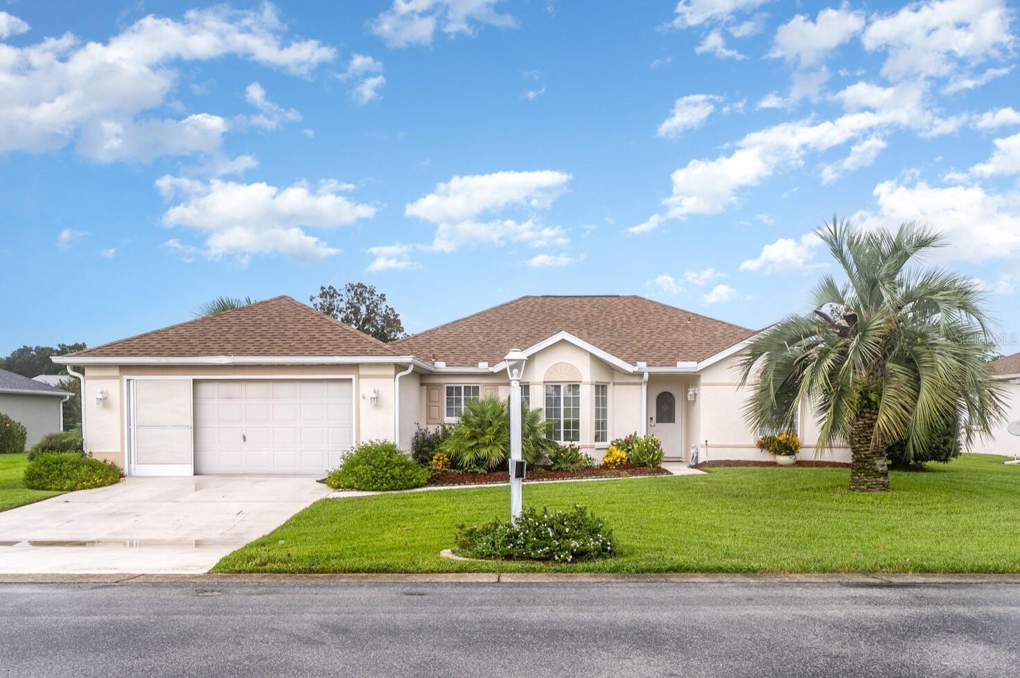 Welcome to your new home in the coveted Ocala Palms community! This 2-bedroom, 2-bath residence offers the perfect balance of comfort, convenience, and active living. Nestled within a beautifully landscaped, guard-gated golf community, the location provides effortless access to I- 75, as well as nearby shopping, dining, and medical facilities. Inside, you’ll find an inviting floor plan featuring high ceilings, a spacious primary suite, and a light-filled kitchen designed with both function and charm in mind. The enclosed lanai extends your living space year-round—an ideal spot for morning coffee or evening relaxation— while the convenient indoor laundry room adds everyday ease. Life in Ocala Palms comes with an array of resort-style amenities, including a clubhouse, championship golf course, sparkling pool, tennis and shuffleboard courts, and a vibrant calendar of community activities. With a low monthly HOA fee, you’ll enjoy the benefits of an active lifestyle in a truly welcoming setting.