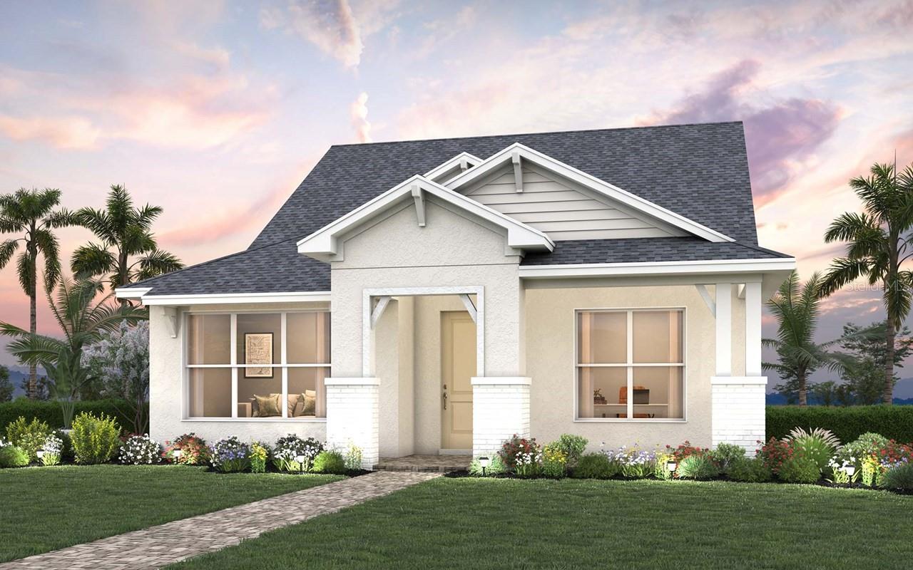 Under Construction. Step into the Marina floor plan, a beautifully designed two-story home in the newly launched SeaFlower lifestyle community, just minutes from the powder-soft white sand beaches of the Gulf Coast and the charm of Anna Maria Island. This spacious 4-bedroom, 3-bath home offers flexible living with two bedrooms and two full baths on the main floor, plus a large first floor flex space perfect for a media room, home office, or guest retreat. The rear-load garage preserves the home’s clean curb appeal, while inside, light-filled spaces and modern finishes set a tone of relaxed coastal elegance.
At the heart of the home is a gourmet kitchen featuring a 36" gas cooktop, wall oven, and an expansive quartz island ideal for entertaining. The open-concept design flows seamlessly into the dining and living areas, creating an airy space full of natural light. A large laundry room with designer-patterned tile adds style and functionality to everyday tasks. The owner’s suite is a private retreat, offering a luxurious bath with a huge walk-in shower, dual sinks, and a massive walk-in closet – a storage lover’s dream! SeaFlower offers a vibrant, amenity-rich lifestyle.
Enjoy two sparkling pools—including a zero-entry resort-style pool and a lap pool—plus a fitness center, four pickle ball courts, golf cart-friendly trails, dog park, and scenic pocket parks throughout the community. Social life blooms at the community amphitheater, event lawn, and Gathering Hall, while Plumeria Hall provides space for relaxed gatherings, cooking demos, or remote work.