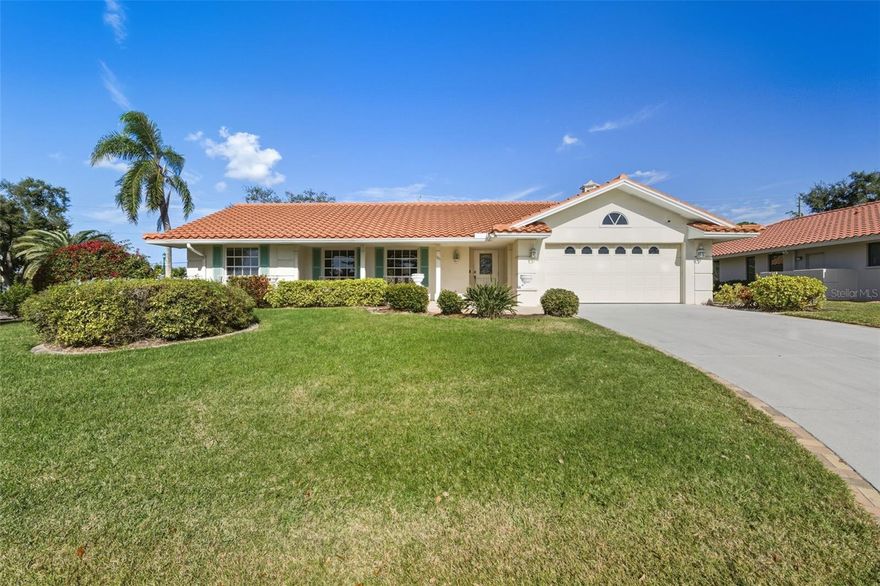 Located in the desirable Southbay Yacht & Racquet Club, this 3-bedroom, 2-bath residence offers a split bedroom layout, unique community amenities, and plenty of room for a private pool. As you enter the home, you will be greeted by the formal living room and dining room to the left and hallway to the family room, kitchen, and dinette straight ahead. The entire interior has been professionally painted in 2025, and there is tons of natural light that flows through the many windows of this home. The kitchen is open to the family room and dinette for easy entertaining. There is also a HUGE bonus room toward the back of the home. Next to the family room is entrance to the hallway leading to the two guest bedrooms and guest bathroom. On the opposite side of the home, past the dining room is the spacious primary suite with generous walk-in closet and ensuite bath. The laundry room is located near the family room. Entrance to the attached 2 car garage is near the foyer. Southbay Yacht & Racquet Club is an active lifestyle community with many social, boating, and sports activities. The clubhouse has recently been renovated and features a community pool, fitness center, ballroom, two kitchens, card room, game room, and an elevator! Additional amenities include 3 tennis courts, 4 pickle ball courts, basketball, playground, bocce, shuffleboard, and miles of walking trails and green space. The community-owned marina—with residents-only boat slips—provides direct Intracoastal Waterway access with no fixed bridges to the Gulf.  The community is welcoming and lively—perfect for families and those who enjoy an active, coastal lifestyle. This community is in the perfect location with several warm gulf beaches, Downtown Venice & Downtown Sarasota close by. The famous Casey Key Fish House and Tiki Bar are just a golf cart ride away! Oscar Scherer State Park is across Tamiami Trail and Pine View (#1 school in the state) is about 5 minutes away. This home is ready for you to start living the elevated Southbay lifestyle!