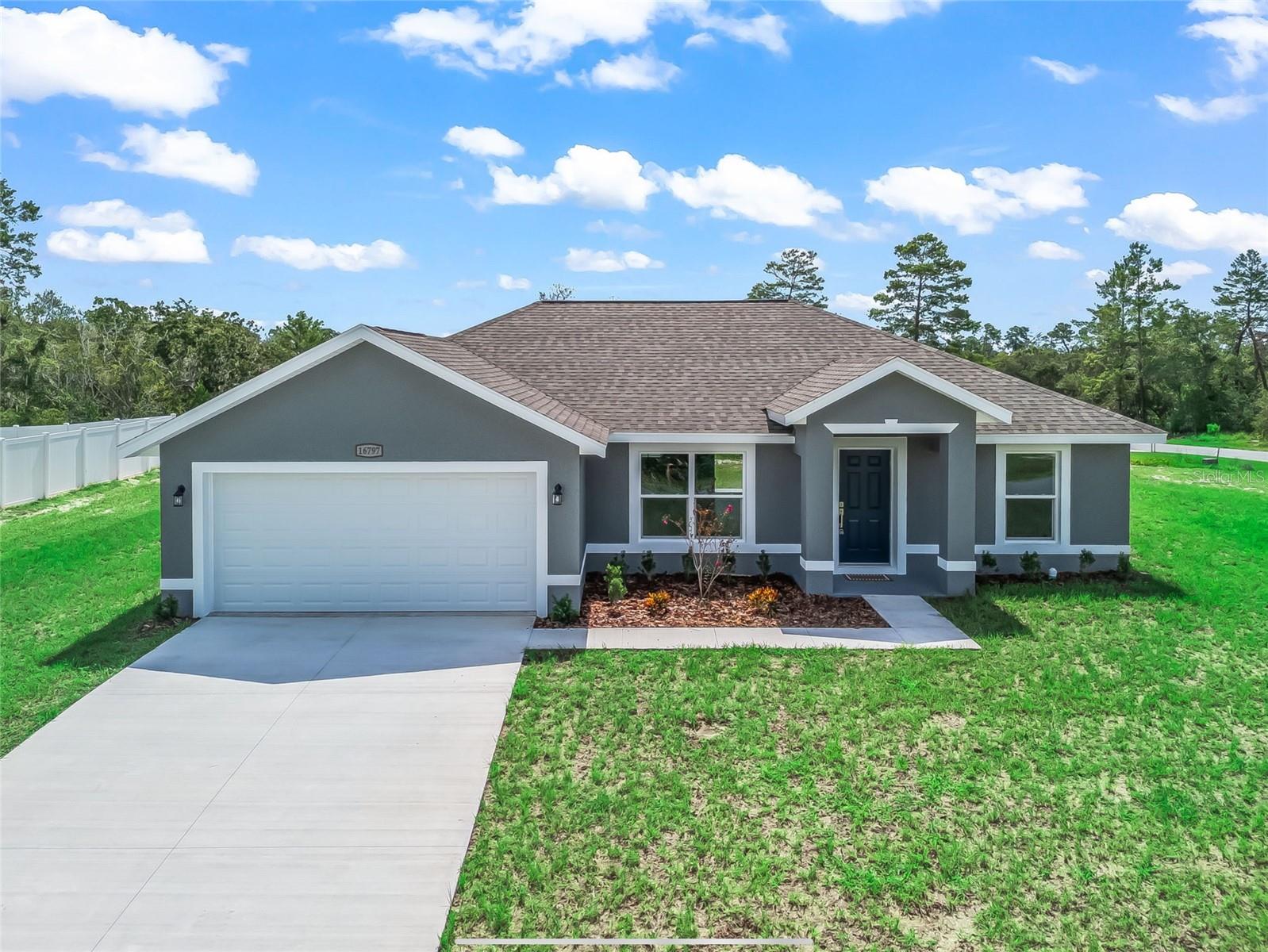 This beautiful new construction, move-in ready home in Marion Oaks in corner lot offers 3 bedrooms and 2 bathrooms in an unbeatable location. It features ceramic tile throughout, an open floor plan filled with natural light, and refined details that make it stand out. The spacious kitchen is a chef’s dream with quartz countertops, soft-close wood cabinets, and a full suite of stainless steel appliances—all included. Each room is equipped with ceiling fans for comfort and energy efficiency. The bathrooms are equally impressive, with stylish fixtures, windows, and elegant tile work.
Designed with your needs in mind, this home includes an interior laundry room with washer and dryer, plus a convenient utility sink in the garage. This move-in ready property truly checks all the boxes—conveniently located near shopping centers, gas stations, and other daily conveniences. Whether you are a first-time buyer searching for your forever home or an investor seeking a high-demand rental, this is a dream come true. Easy to view and won’t last long—schedule your showing today!