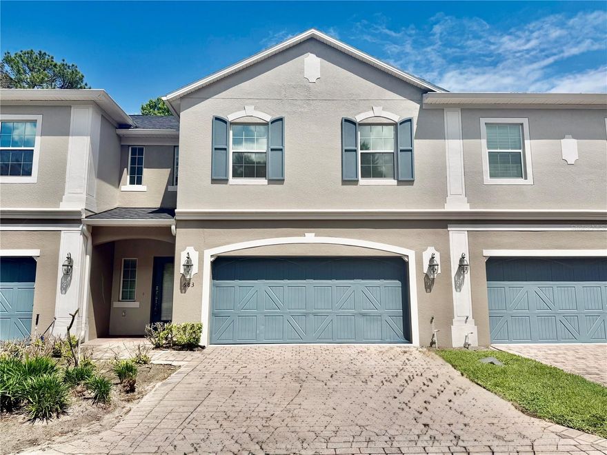 FANTASTIC 3 bedroom, 2 1/2 bath, 2 car garage TOWNHOME with CONSERVATION view right in your backyard!! This DESIRABLE FIRST FLOOR master bedroom floorplan home is located in a highly sought after GATED community-nestled in a tranquil, park-like setting of beautiful oak trees backed by the Little Econ River basin & protected conservation area. LIGHT, BRIGHT, and SPACIOUS!!  First floor features BEAUTIFUL KITCHEN with WHITE MAPLE CABINETRY w/CROWN MOULDING, GRANITE COUNTERTOPS, ISLAND, and STAINLESS STEEL APPLIANCES!! ALL NEW in 2024: AC, REFRIGERATOR, and ROOF! The kitchen also features LARGE BEAUTIFUL TILE! Master bedroom is spacious,and features a LARGE WALK-IN CLOSET! The master bath features DUAL SINKS, GRANITE COUNTERTOPS, LARGE GARDEN TUB w/SEPARATE SHOWER!! The living room overlooks SCREENED ENCLOSED PATIO that overlooks WOODED CONSERVATION AREA!! Upstairs, you'll find a HUGE BONUS ROOM, as well as other 2 bedrooms & full bath. Playground and pool are just steps away!! All Seminole County "A" schools!! Don't wait--this floorplan and neighborhood are VERY DESIRABLE!!