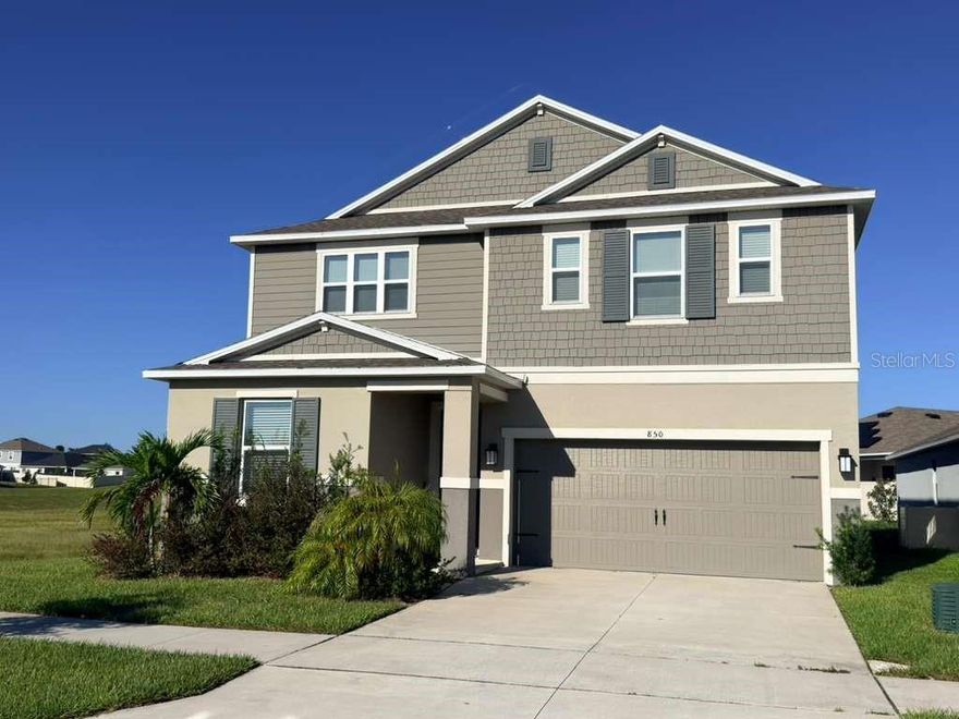 Live the resort lifestyle in Bellaviva at Westside! Built in 2023, this 5-bed / 2.5-bath / 2,387 SF two-story features a bright open great room, dining area, and a chef-style kitchen with quartz counters, stainless appliances, and an oversized island perfect for gatherings. The former loft was enclosed to create a true 5th bedroom (buyer to verify permits if material). Private primary suite with generous walk-in closet. Low-maintenance yard and nearby community amenities (pool, dog park, green spaces). Prime location close to shopping, major corridors, and theme parks. Move-in ready. Property lies within Bellaviva at Westside CDD/ HOA apply; buyer to verify all fees, taxes, and measurements. Owner/Agent. Easy to show!