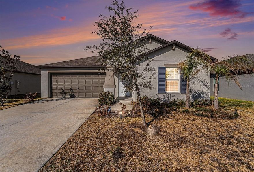 Welcome to 6523 Bar S Bar Trail in Zephyrhills a beautifully maintained 2023-built home that feels just like brand new. Freshly painted with brand new carpet throughout, this move-in ready property offers modern style, comfort, and functionality all in one.
This single-story home features a bright open-concept floor plan that seamlessly connects the living, dining, and kitchen areas, creating the perfect space for everyday living and entertaining. The kitchen is upgraded with granite countertops, stainless steel appliances including a BRAND NEW refrigerator and NEW stove, and plenty of cabinet and counter space for convenience and style.
The spacious owner’s suite offers a private bathroom and walk-in closet, while the additional bedrooms provide flexibility for family, guests, or a home office. With central heating and cooling, ceramic tile in main areas, plush new carpet in bedrooms, and a two-car garage, this home checks every box.
Step outside and enjoy one of the home’s most desirable features a beautiful pond view that creates a peaceful, resort-style atmosphere right in your backyard. The serene water backdrop offers privacy and relaxation, making it the perfect setting to design a future lanai, outdoor entertaining space, or even a custom pool. Whether enjoying morning coffee or unwinding in the evening, the view provides a refreshing and calming environment that truly elevates the home’s lifestyle appeal.
Conveniently located near Walmart, Starbucks, restaurants, shopping centers, and major roadways, everything you need is just minutes away.
If you’re looking for modern construction, quality finishes, scenic views, and true move-in ready condition, this is the one. Please call to schedule your private showing before it’s gone.