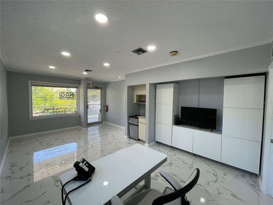 ***AVAILABLE DECEMBER 1 2025 for an annual lease or longer*** Tired of trying to have a productive work day from home?? Well, this remodeled corner unit in the Village on Cortez could be the PERFECT spot for you!! The wide-open layout makes the unit feel much larger than the advertised 520 sq/ft. All of the desks in the pictures have been removed. In addition to the bathroom, there are 2 major rooms separated by a large picture window. The front room makes a great reception area and the back room is perfect for a conference room and/or private office! Potential uses include Nail/Hair Salon, Business/Professional Office, Satellite Meeting Center, and so many more!! There is ample storage space in the built-in wall cabinets and upgraded tile flooring throughout! The unit does have heat, so, you won't have to worry about the 14 days or so when the temps dip into the 40's outside!! Tenant covers their own internet service and electricity. 
The building's common areas feature smoke detectors and security lighting and there are DOZENS of available parking spaces in the complex! 
Location, Location, Location!
Strategically positioned on Cortez Rd W, just minutes from downtown Bradenton, US-41, and the beaches—your business will benefit from exceptional visibility, easy client access, and proximity to restaurants, banks, and retail.
Walking distance to several stores and restaurants or take a quick trip to Anna Maria Island on your lunch break (just 6 miles away)!! If you are looking for maximum exposure for your business, you can't beat this location with direct road-front exposure to Cortez Rd (44th Ave)!! With Association approval, you can market your business on the windows facing Cortez Road.