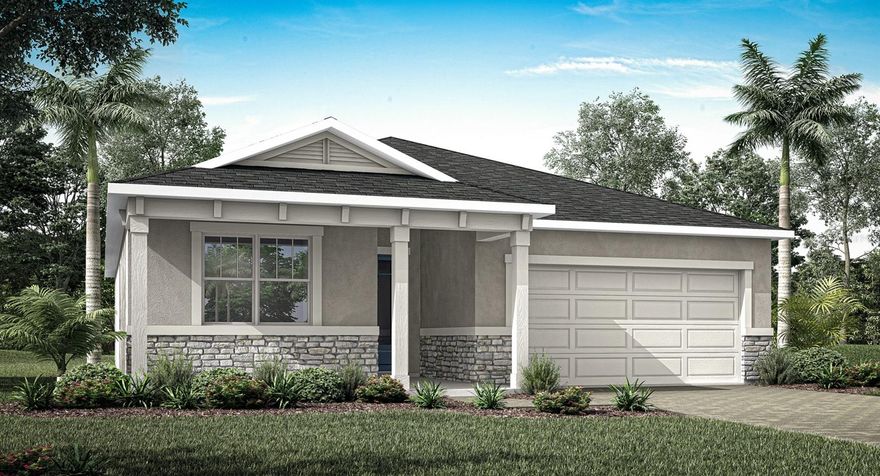 One or more photo(s) has been virtually staged. Under Construction. The Caledon offers thoughtfully designed single-story living with 3 bedrooms, 2 baths and a 2-car garage. A walk-in pantry enhances the open, flowing space and connectedness of the kitchen and dining area. The expansive owner’s suite has a large walk-in closet.