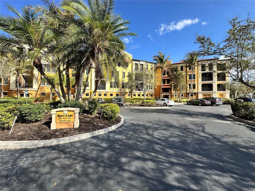 Experience the ultimate in resort-style living within the prestigious gated community of Vivante. This fully furnished, 2-bedroom plus den sanctuary is bathed in natural light and features a spacious kitchen designed for effortless entertaining. The thoughtful split floor plan ensures maximum privacy, offering two generous suites with walk-in closets and private en-suite bathrooms, while the versatile den serves as the perfect home office or creative studio.

Step outside to your extended screened-in lanai to savor quiet water views and your favorite drink in total serenity. Residents enjoy world-class amenities including a lakeside pool, full-service spa, state-of-the-art gym, and a vibrant social scene filled with billiards, events, and new friends. Complete with under-building garage parking and stunning water views from multiple rooms, this home offers a lifestyle of endless sunshine and sophisticated comfort.