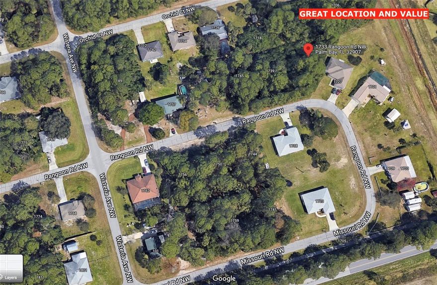 A GREAT CORNER LOT WITH MORE THAN 1/4 OF AN ACRE = 0.28 ACRES!. GREAT HOMES AROUND. PRICED TO SELL. THE SCHOOLS ASSIGNED TO THIS HOME ARE JUPITER ELEMENTARY LOCATED AT 950 TUPELO RD SW, PALM BAY, FL 32908 (K-6 GRADES) LOCATED 2.5 MILES AND APPROX. 7 MINUTES DRIVE, CENTRAL MIDDLE LOCATED AT 2600 WINGATE BLVD, W. MELBOURNE, FL 32904 (7-8 GRADES), HERITAGE HIGH LOCATED AT 2353 W MALABAR RD, PALM BAY, FL 32908 (9-12 GRADES)  LOCATED 1.6 MILES AND APPROX. 4 MINUTES DRIVE. PLEASE SEE PICTURES. THIS LOT DOES NOT HAVE CITY WATER OR CITY SEWER, BUT CITY WATER MAY BE AVAILABLE IN THE NEAR FUTURE SINCE IT IS AVAILABLE IN THE STREET NEARBY, PLEASE SEE INFRASTRUCTURE PICTURE.